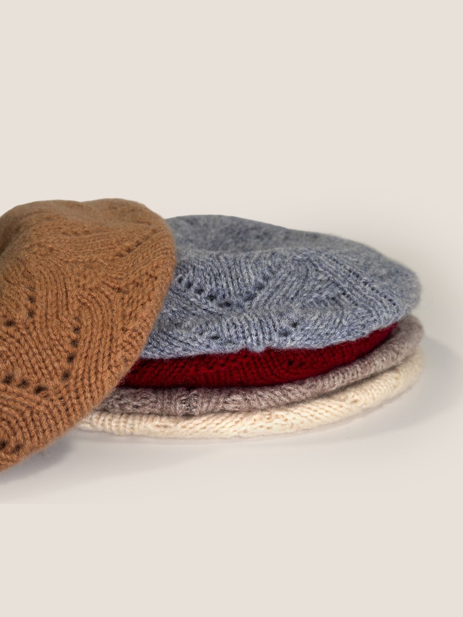 100% Wool Hand-Knit Beret DestGlow