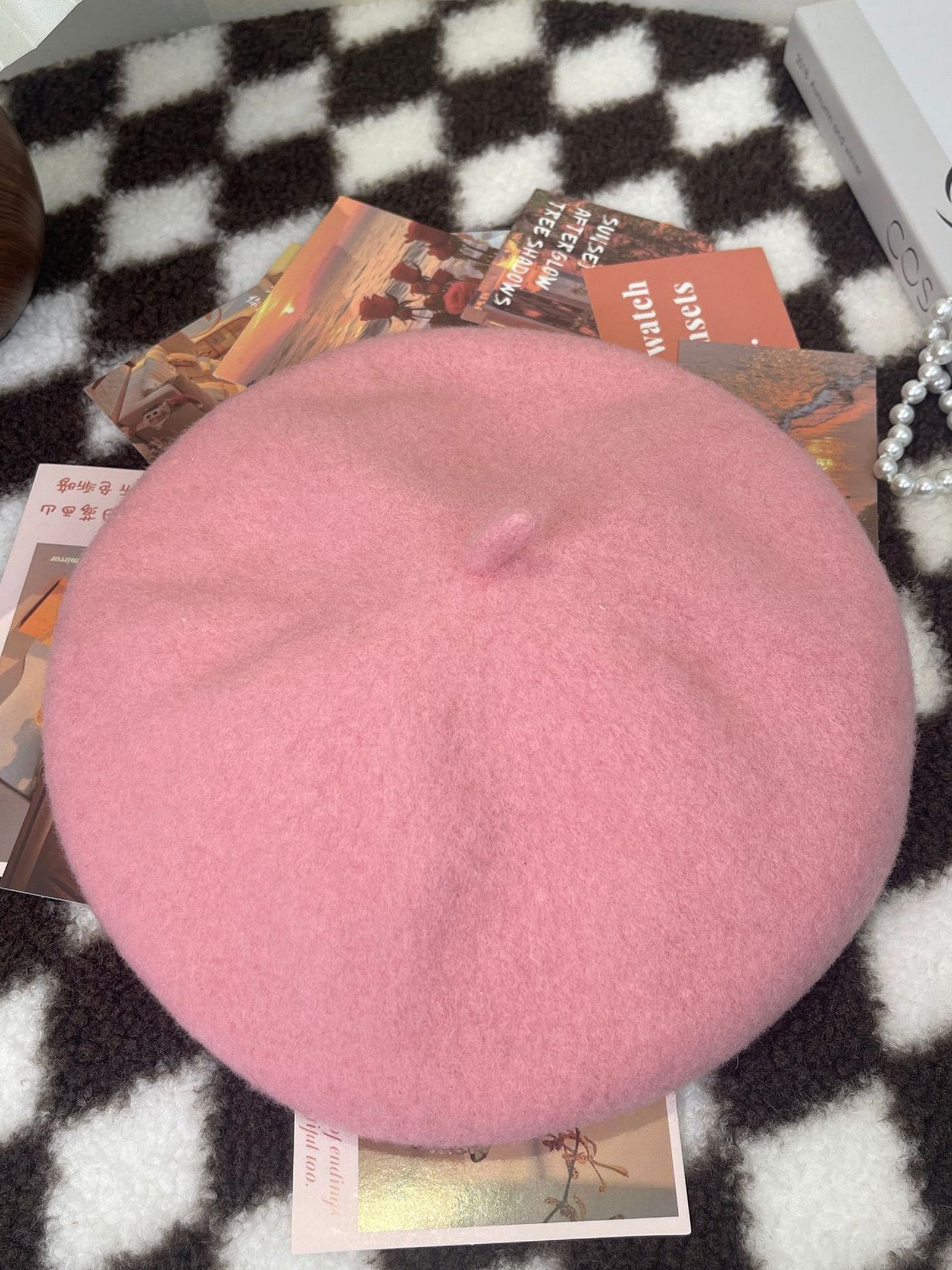 100% Wool Retro Hand-Knit Beret DestGlow