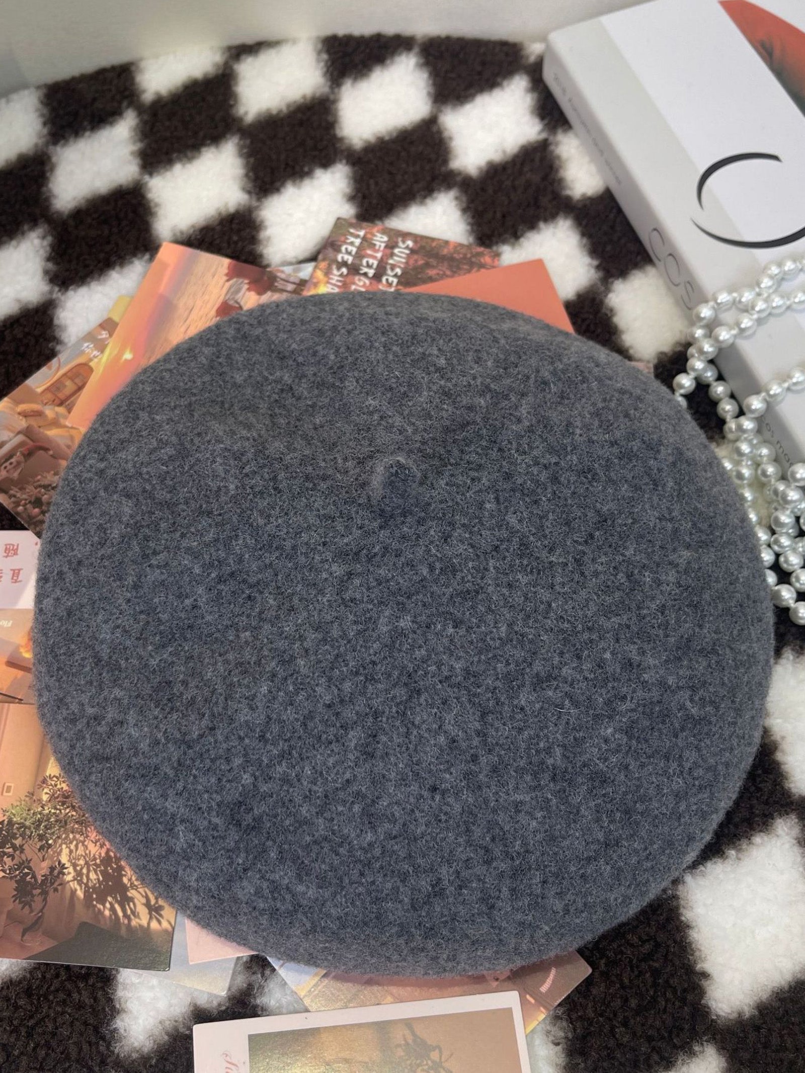 100% Wool Retro Hand-Knit Beret DestGlow
