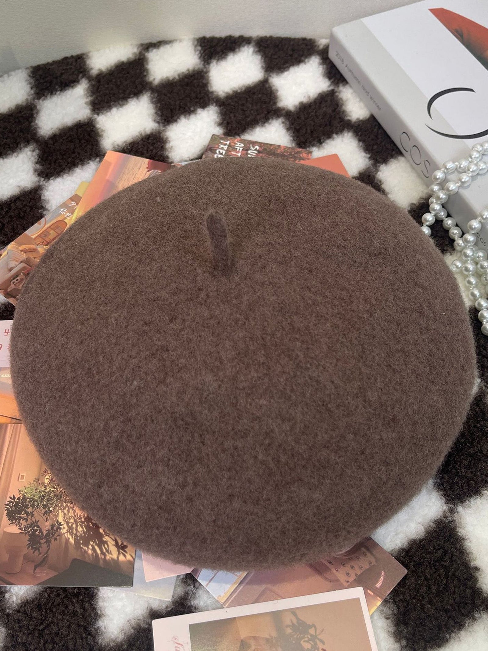 100% Wool Retro Hand-Knit Beret DestGlow