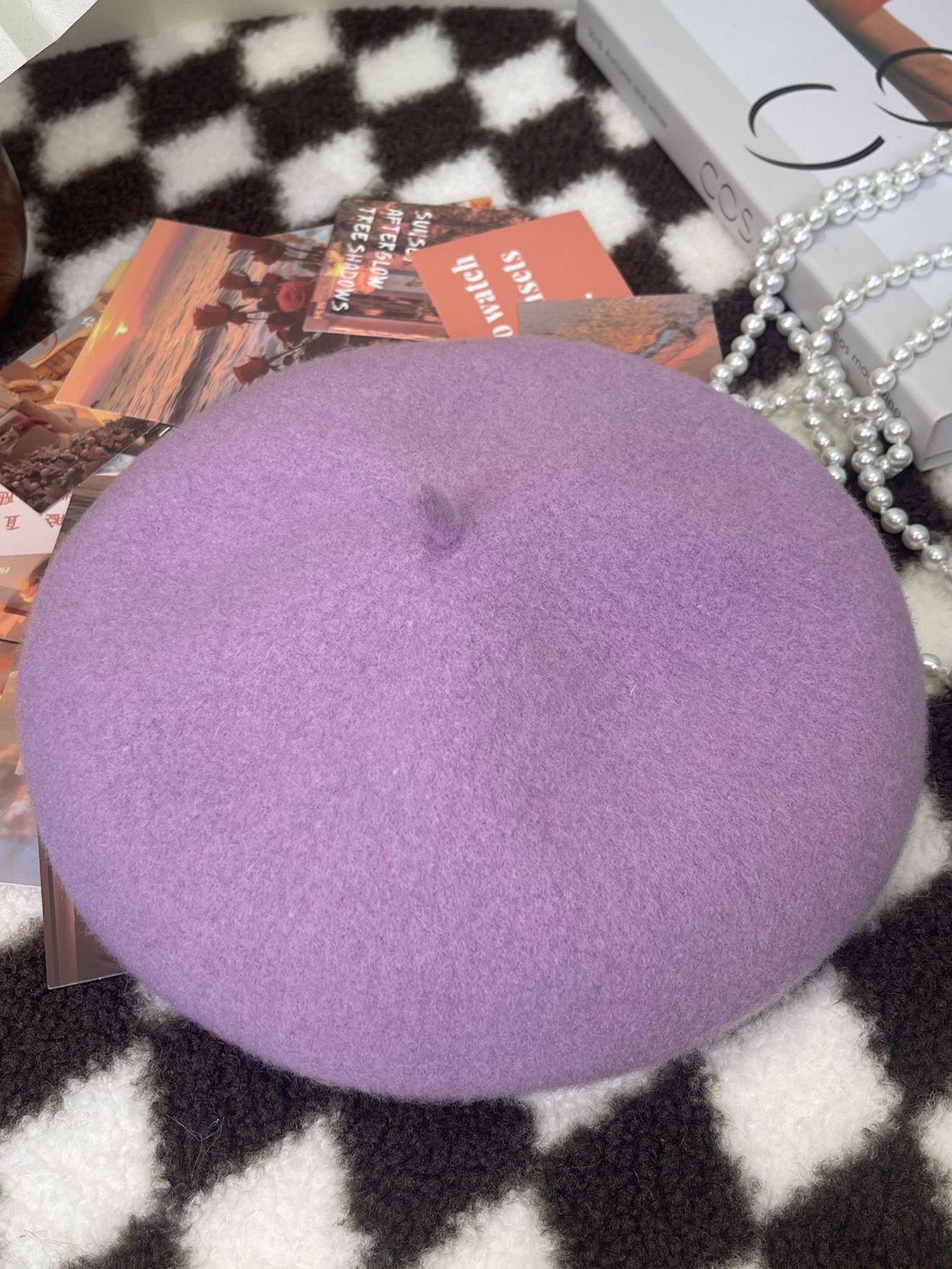 100% Wool Retro Hand-Knit Beret DestGlow