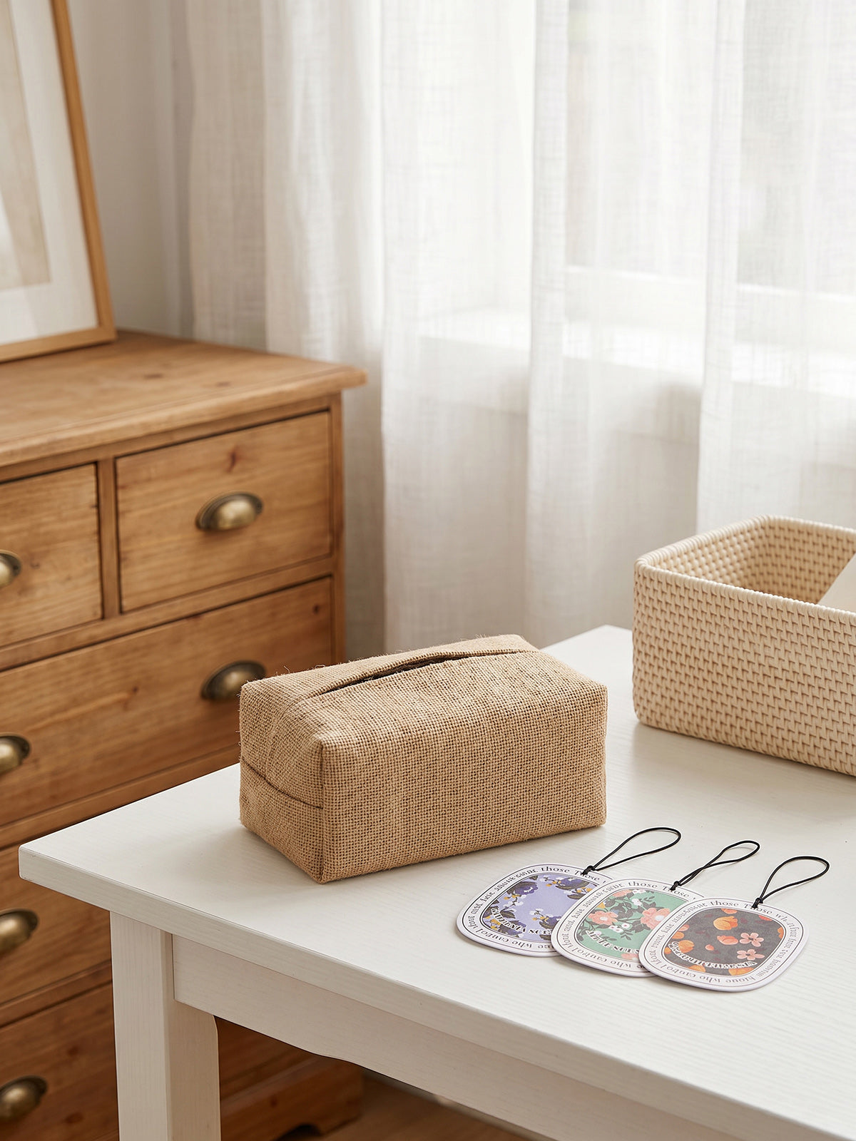 Cotton-Linen Textured Tissue Box Cover