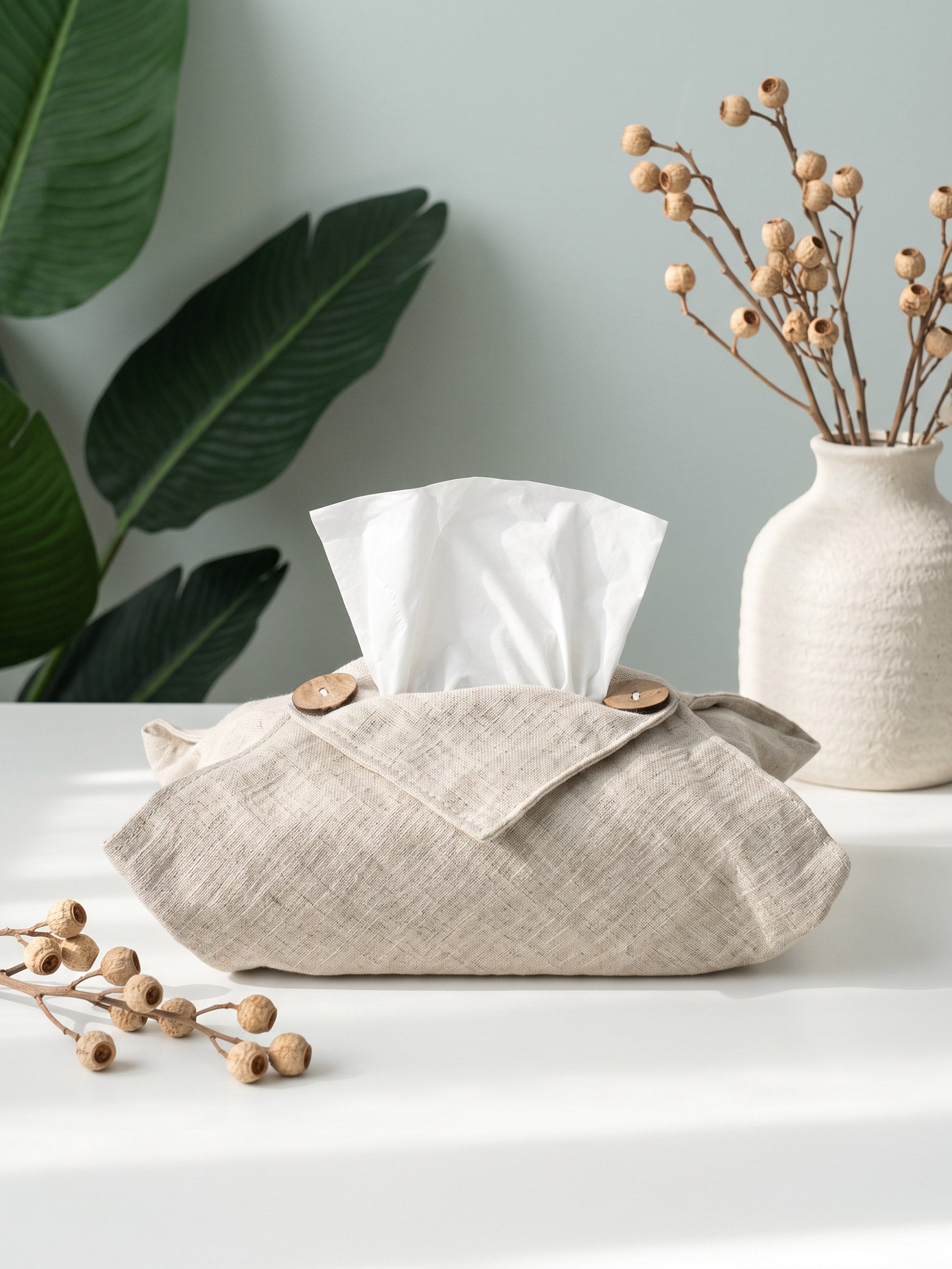 Linen Tissue Box Storage Cover DestGlow