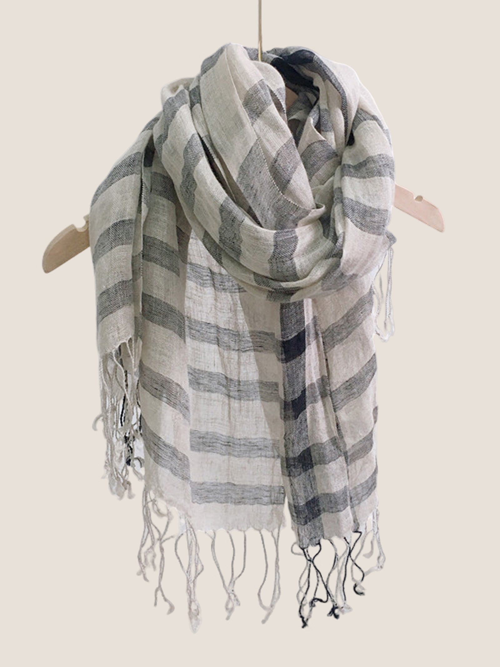 Linen Checkered Lightweight Scarf DestGlow