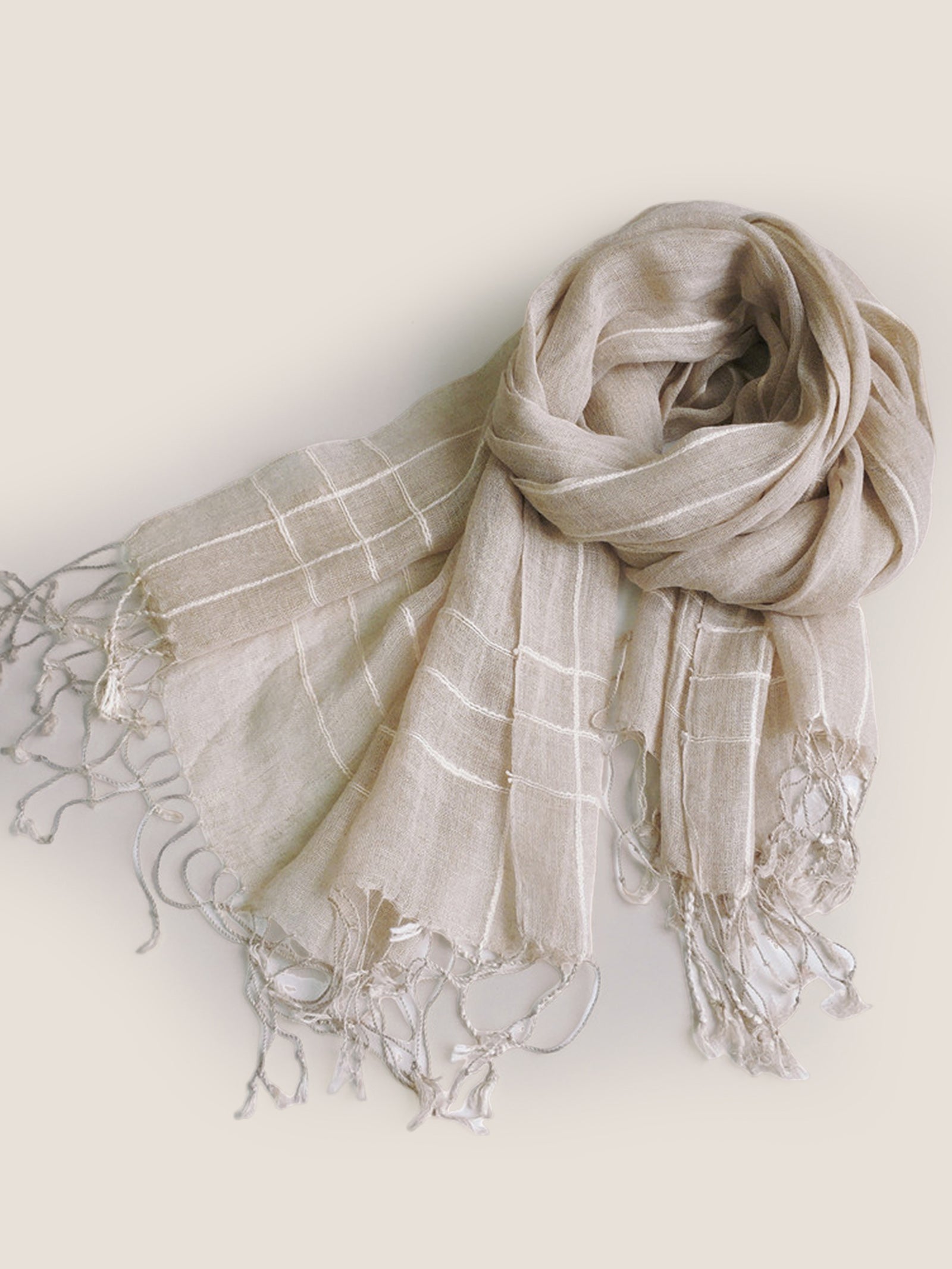 Linen Checkered Lightweight Scarf DestGlow