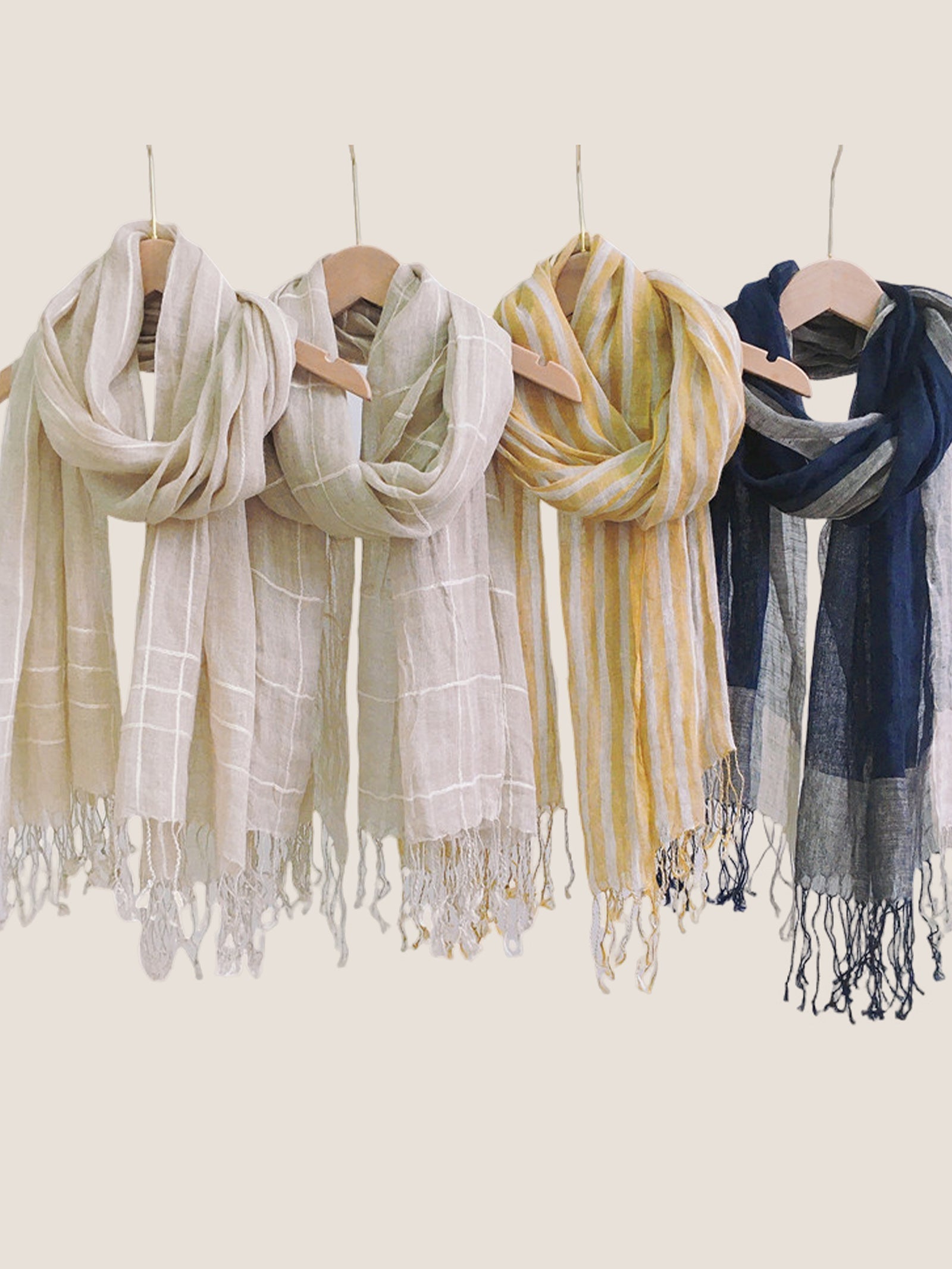 Linen Checkered Lightweight Scarf DestGlow