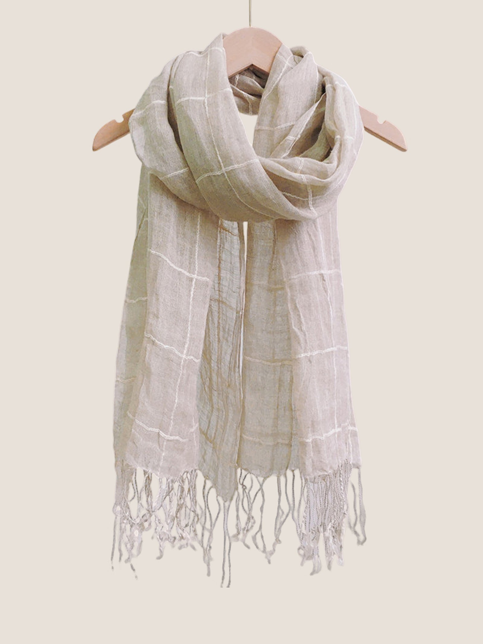 Linen Checkered Lightweight Scarf DestGlow