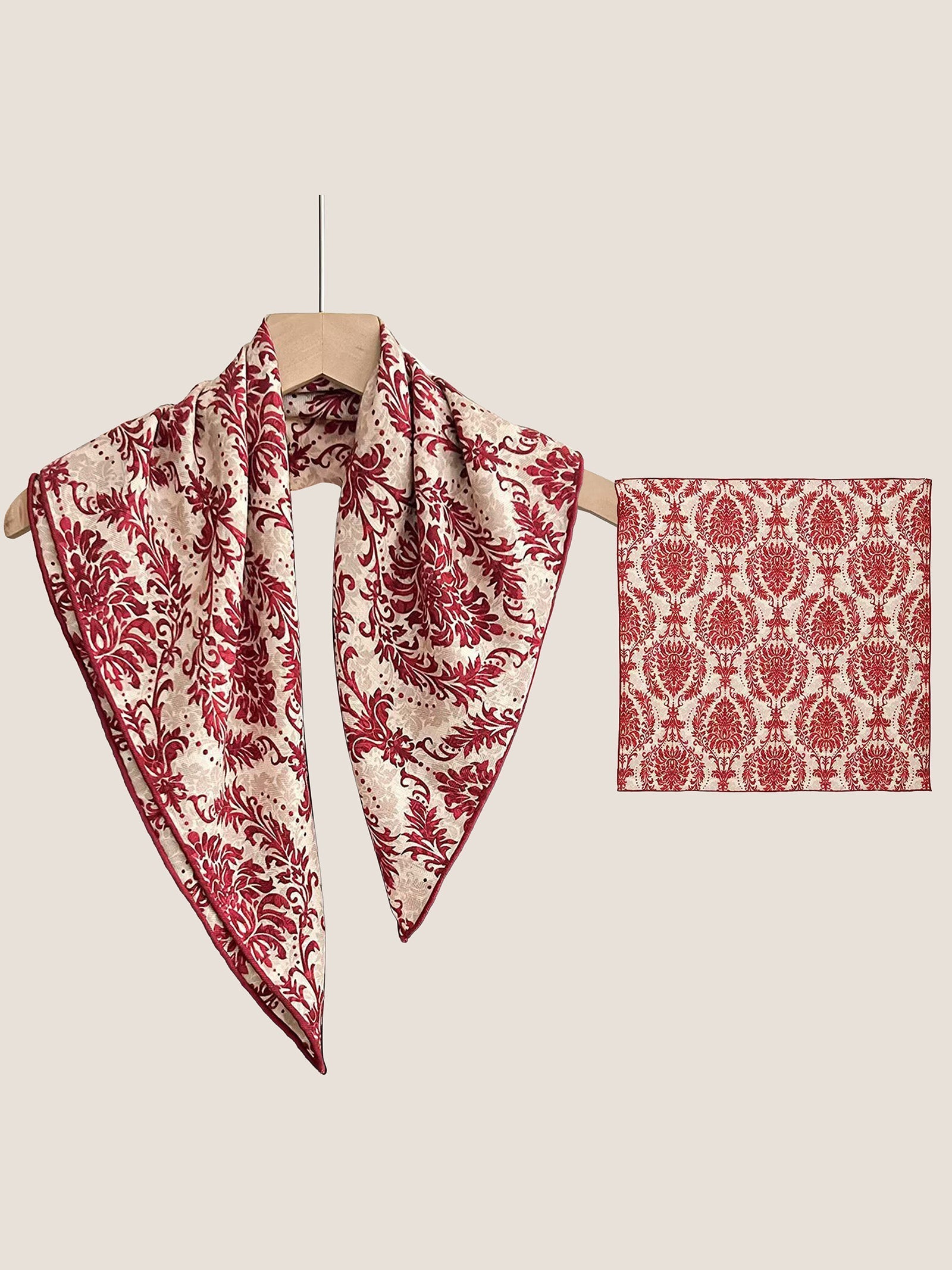 Wool Silk Printed Neck Square Scarf DestGlow