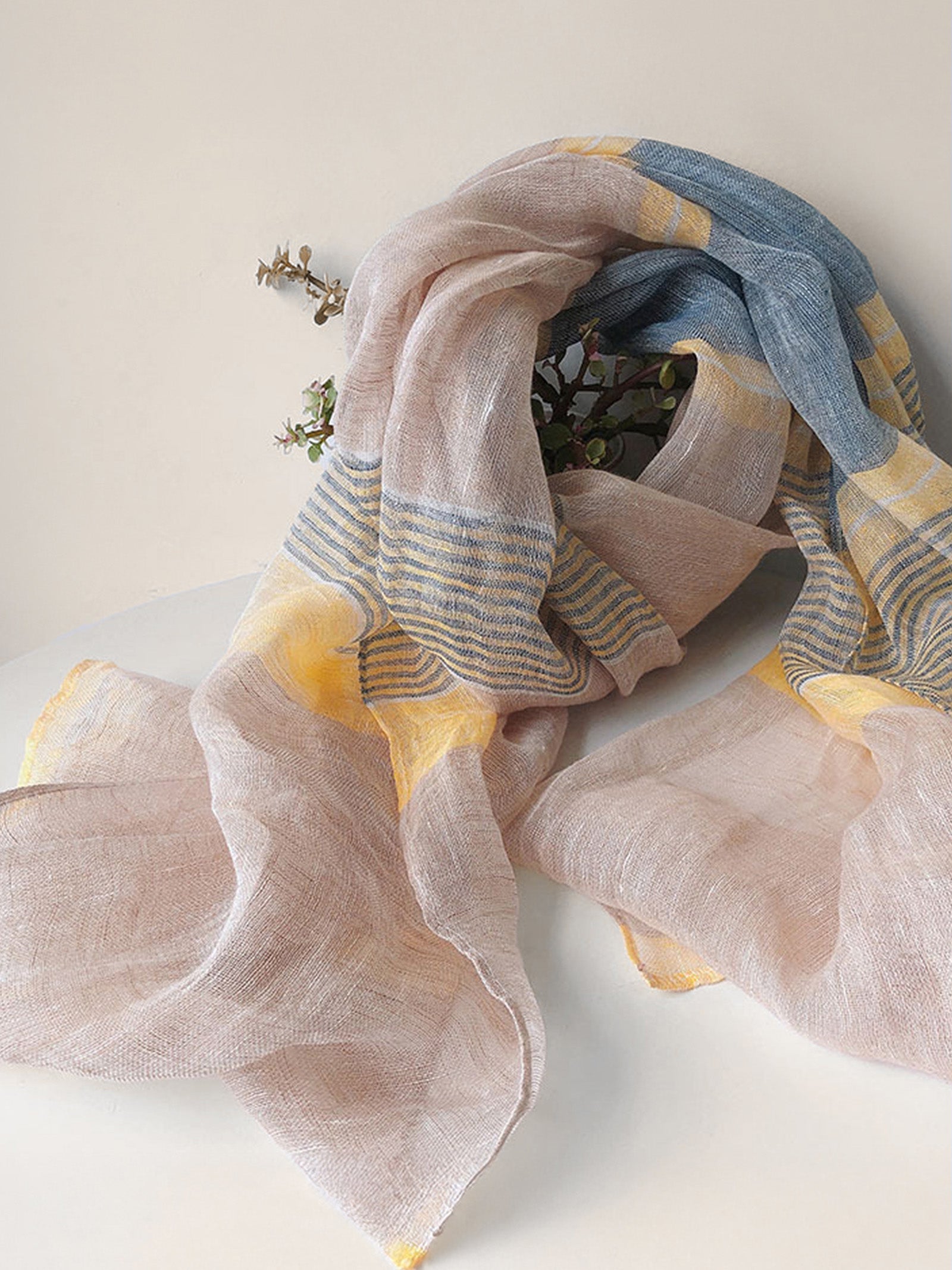 Linen Color-Block Scarf DestGlow