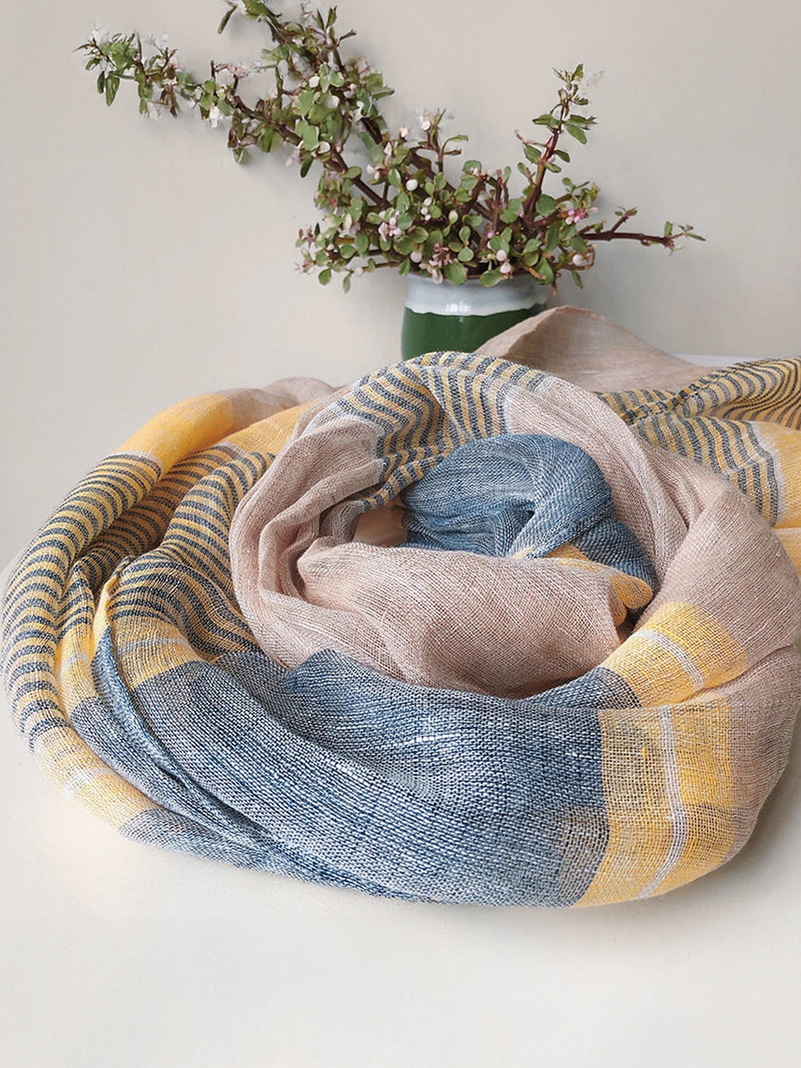 Linen Color-Block Scarf DestGlow