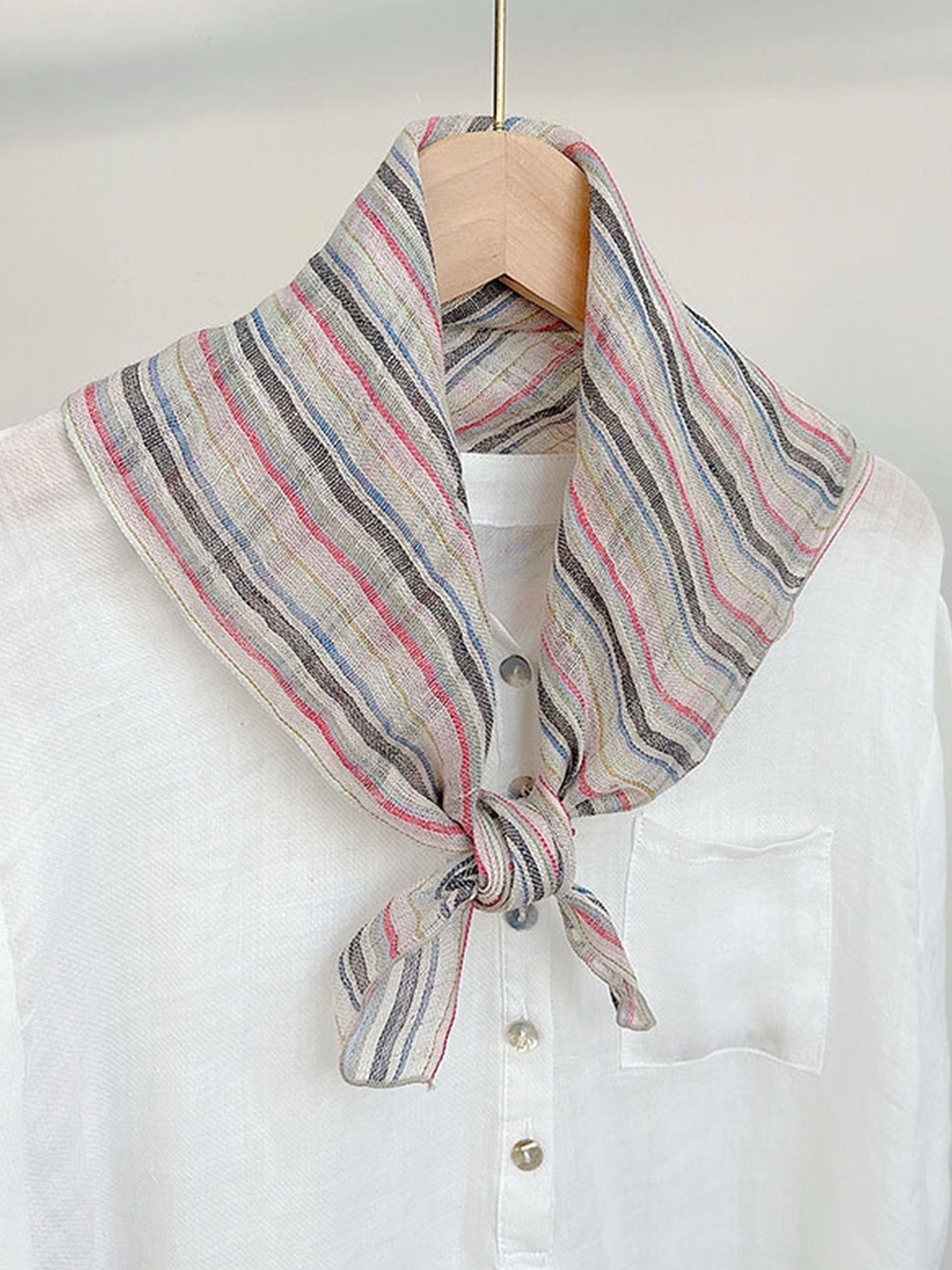 100% Linen Woven Light Square Scarf DestGlow