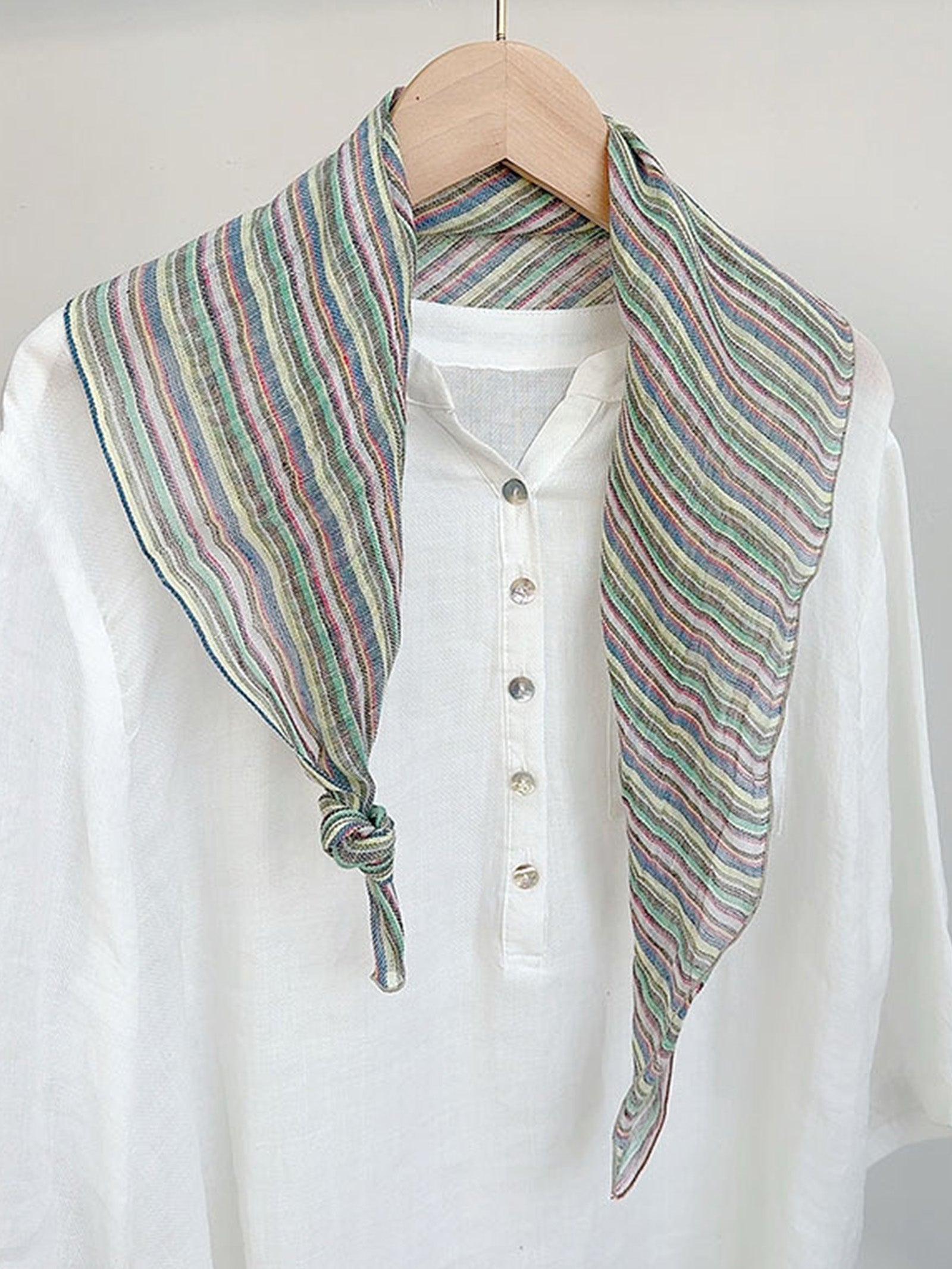 100% Linen Woven Light Square Scarf DestGlow