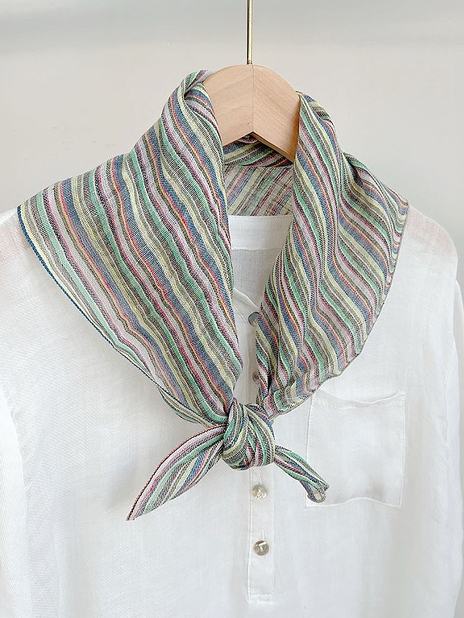 100% Linen Woven Light Square Scarf DestGlow