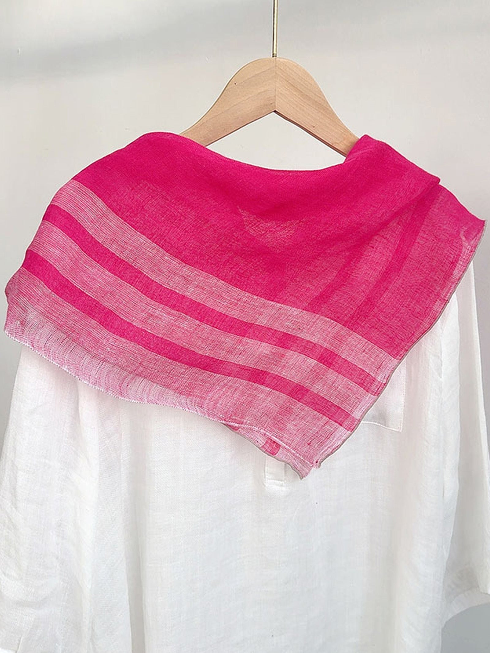 100% Linen Woven Light Square Scarf DestGlow