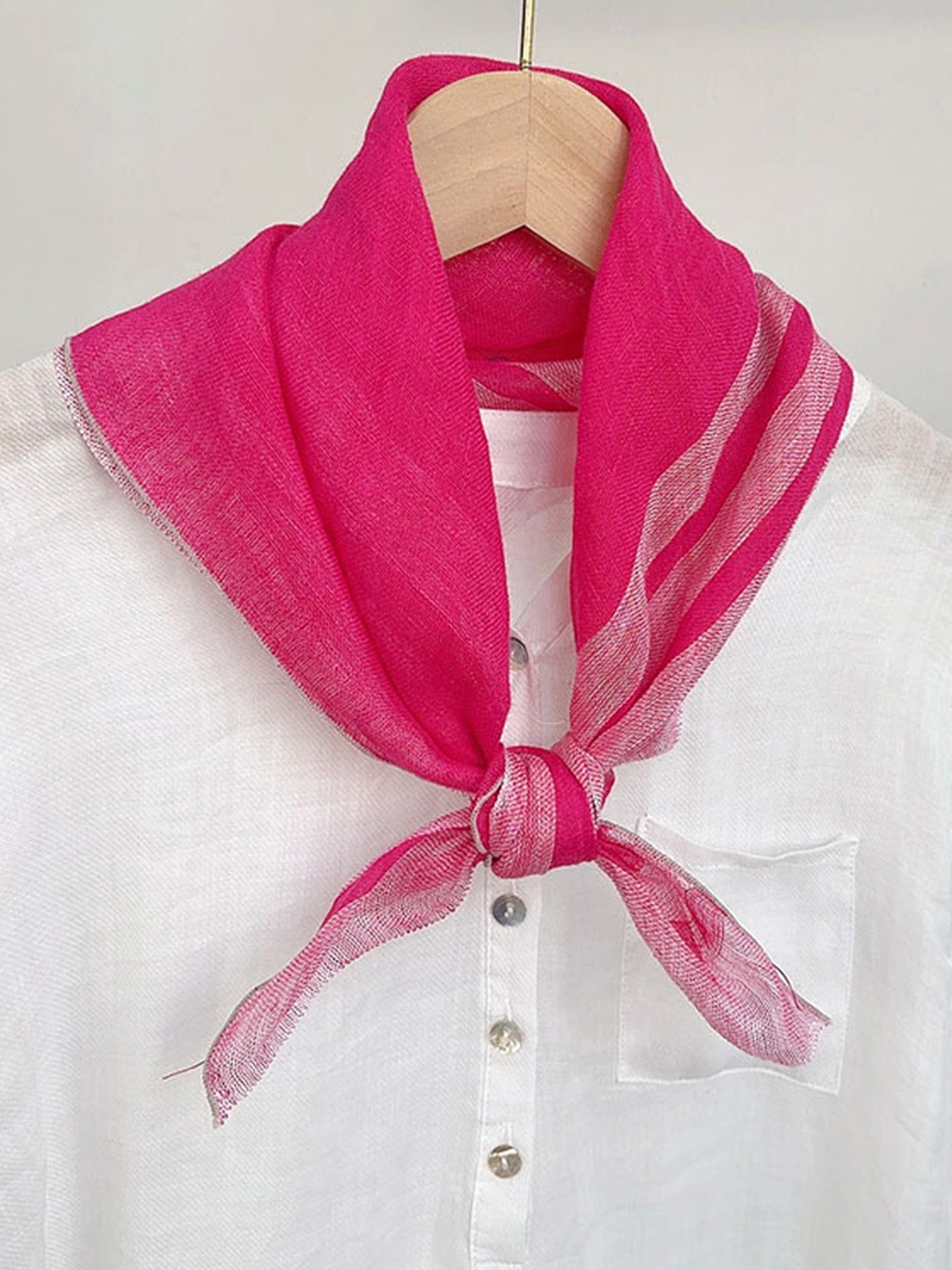 100% Linen Woven Light Square Scarf DestGlow
