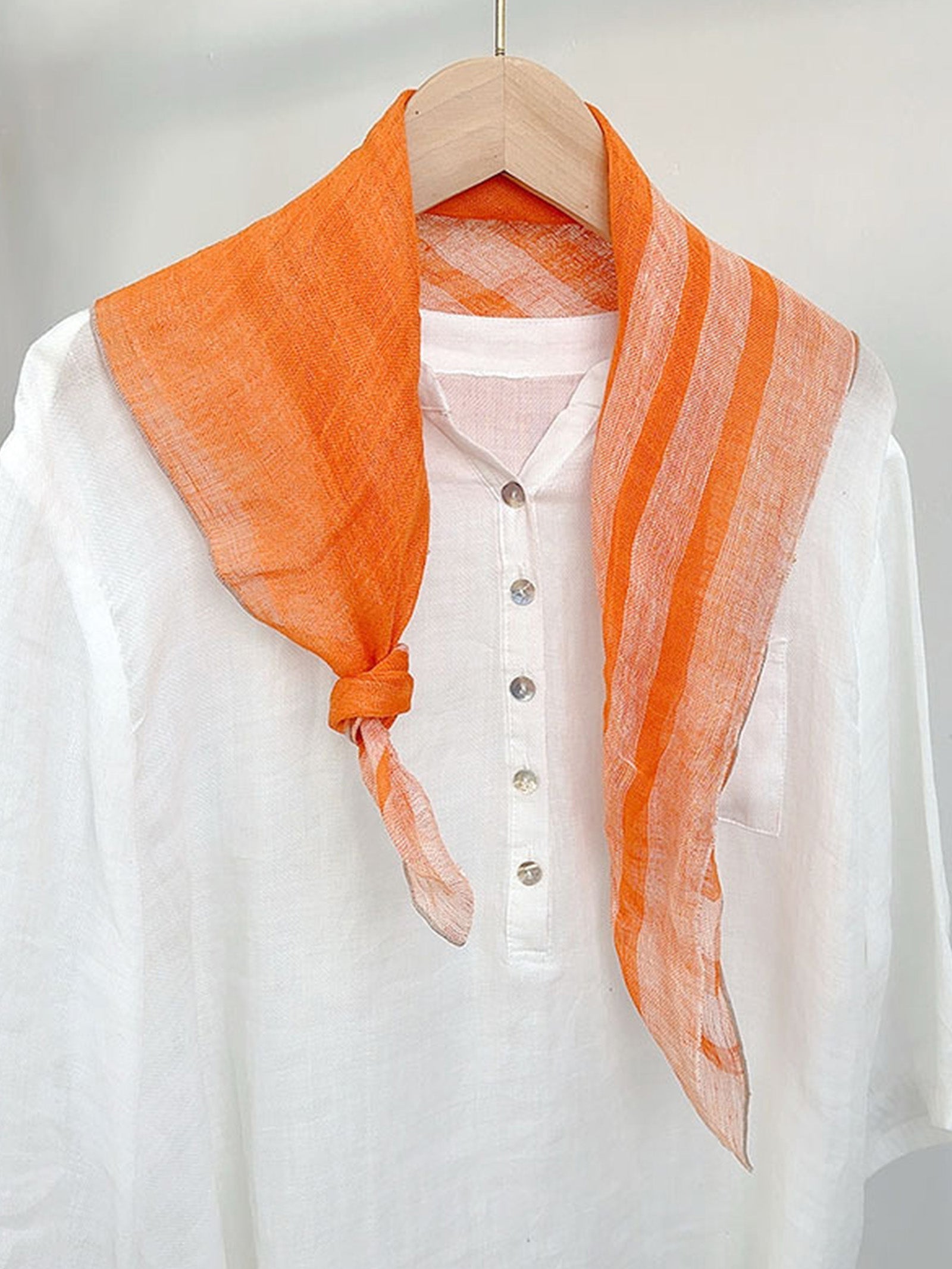 100% Linen Woven Light Square Scarf DestGlow