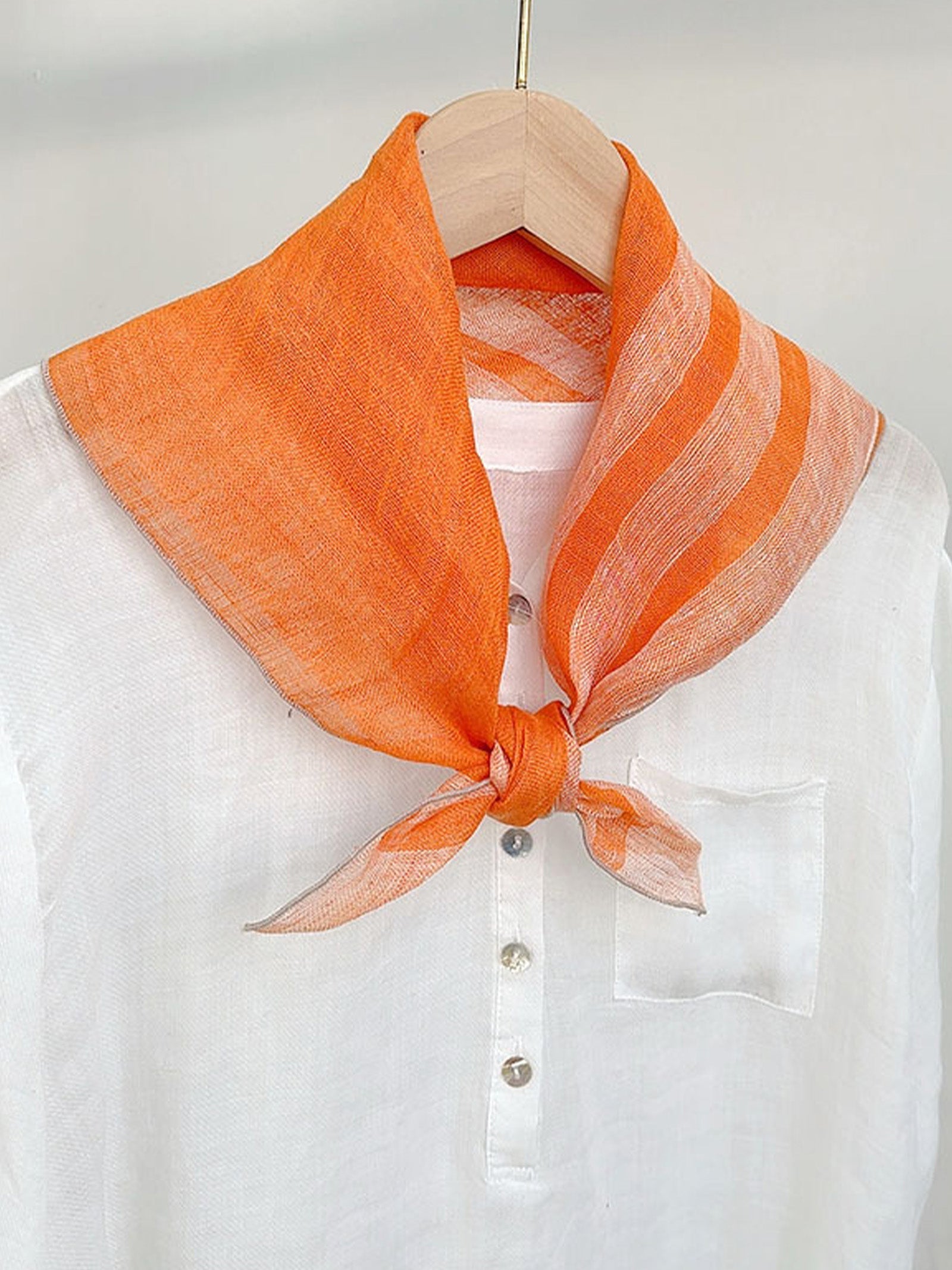 100% Linen Woven Light Square Scarf DestGlow