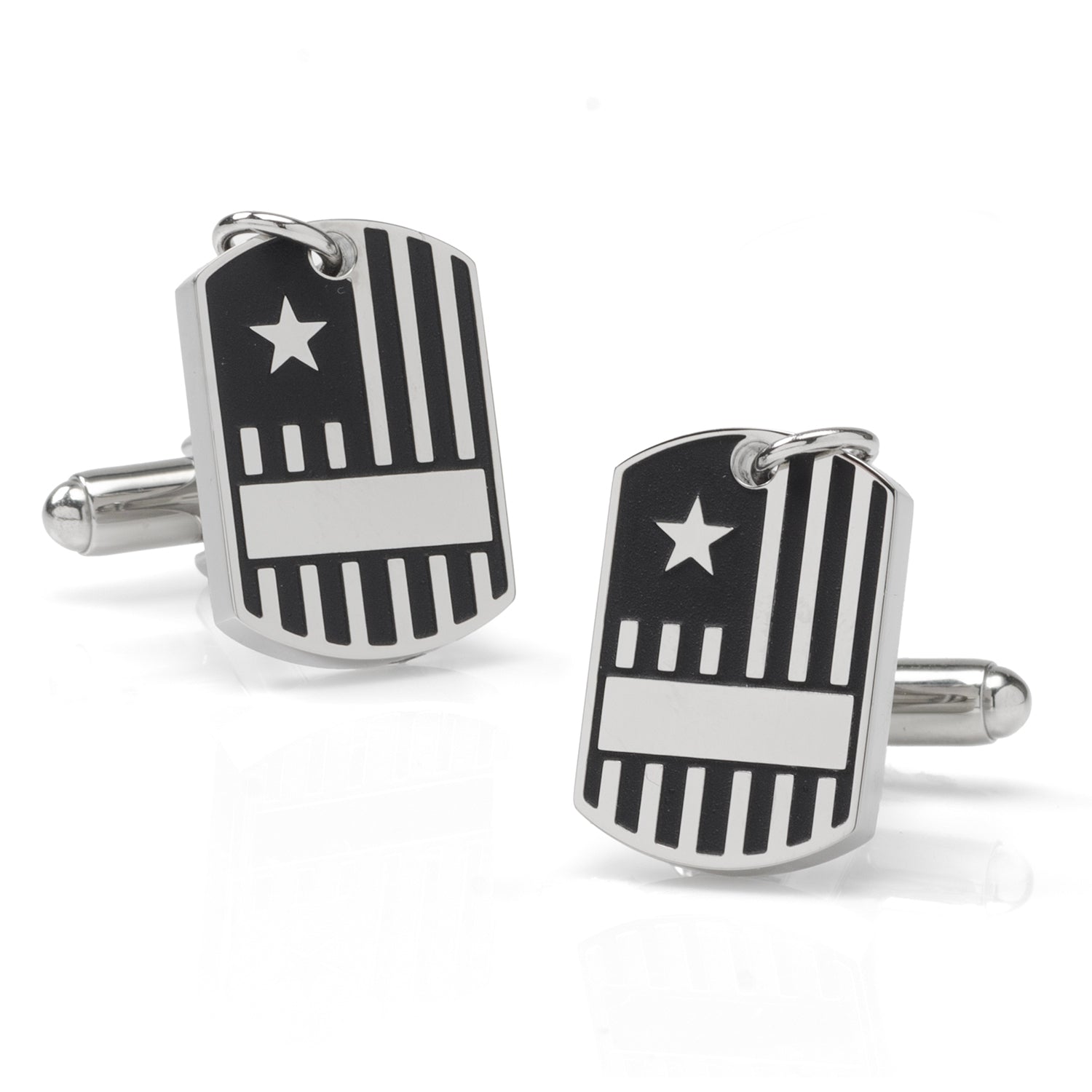 Antique Silver Military Tag Cufflinks by Cufflinks.com