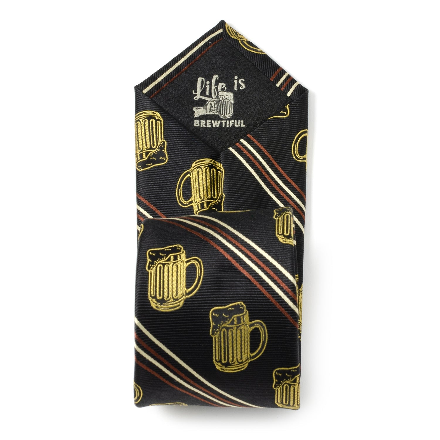 Beer Aficionado Black Striped Mens Tie by Cufflinks.com