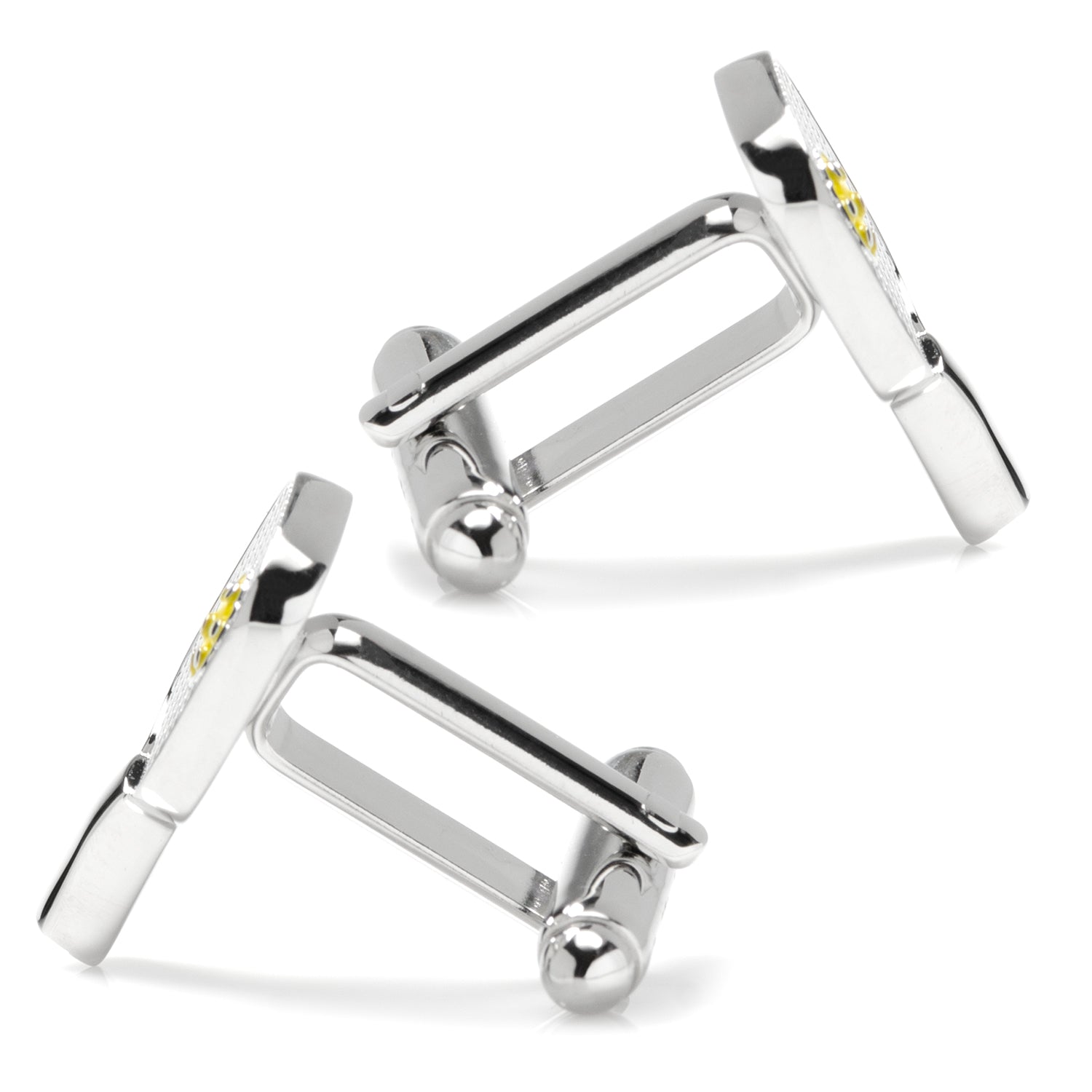 Pickleball Racket Silver Cufflinks by Cufflinks.com