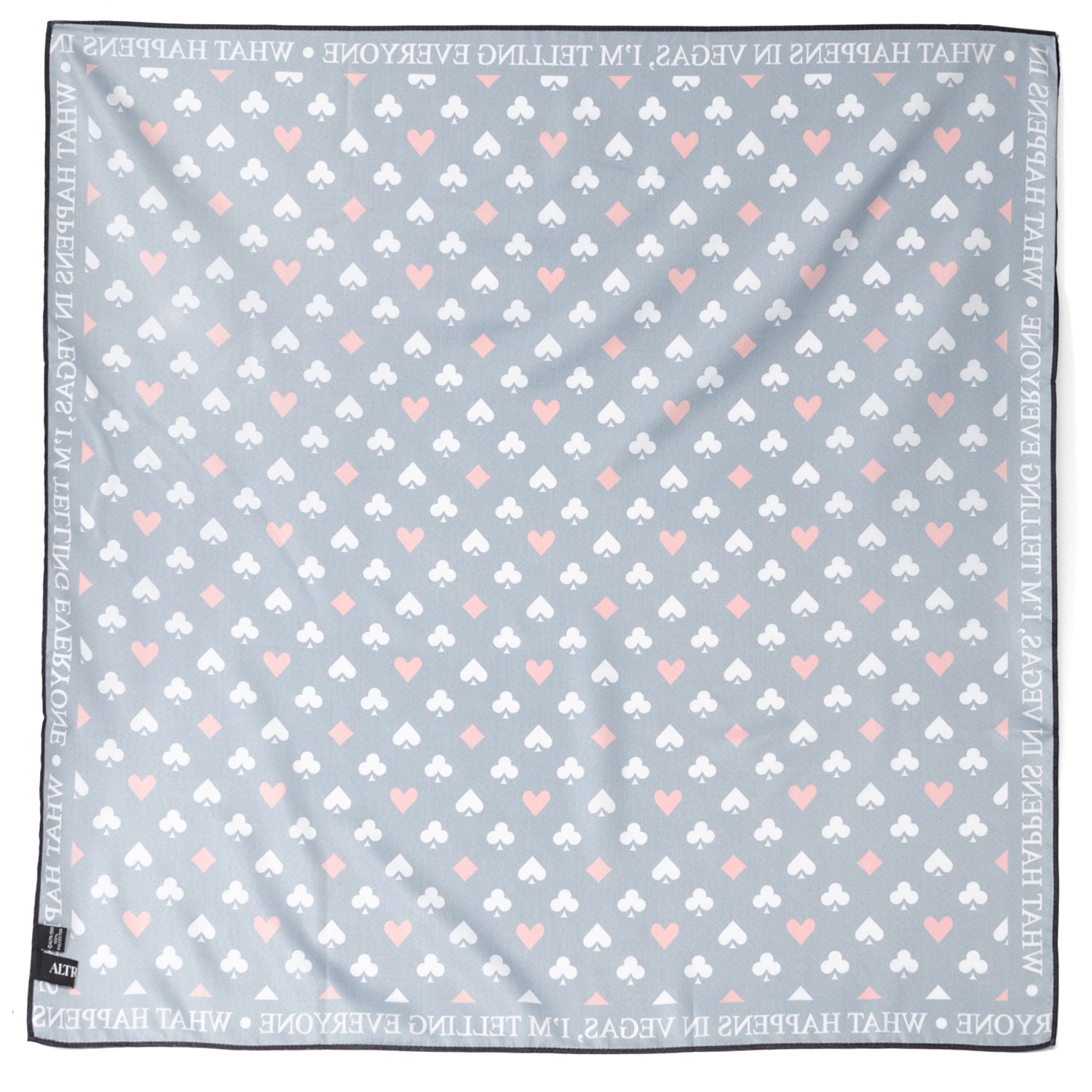 Satin Card Suits Vegas Black Scarf by Cufflinks.com