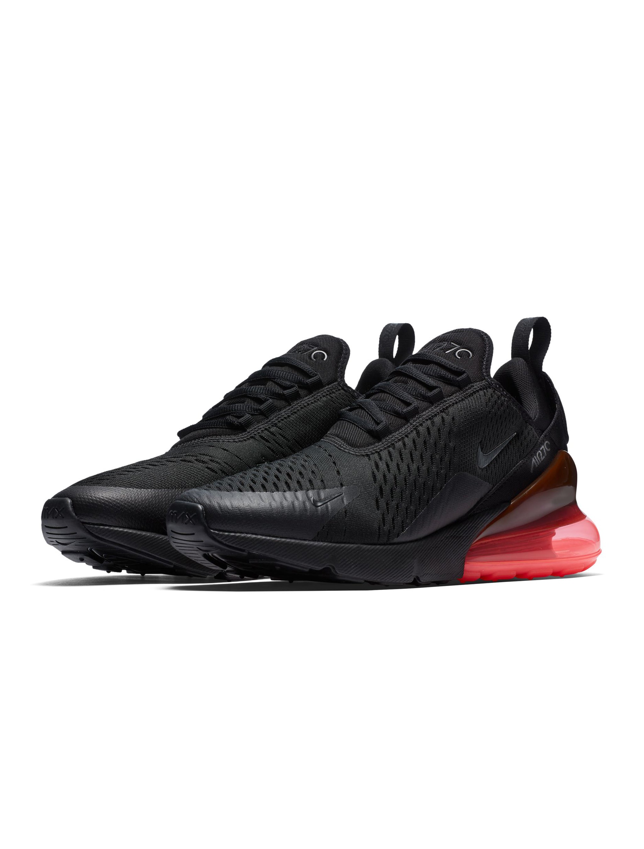 Nike Mens Air Max 270 Black/Black-Hot Punch by Denim Exchange