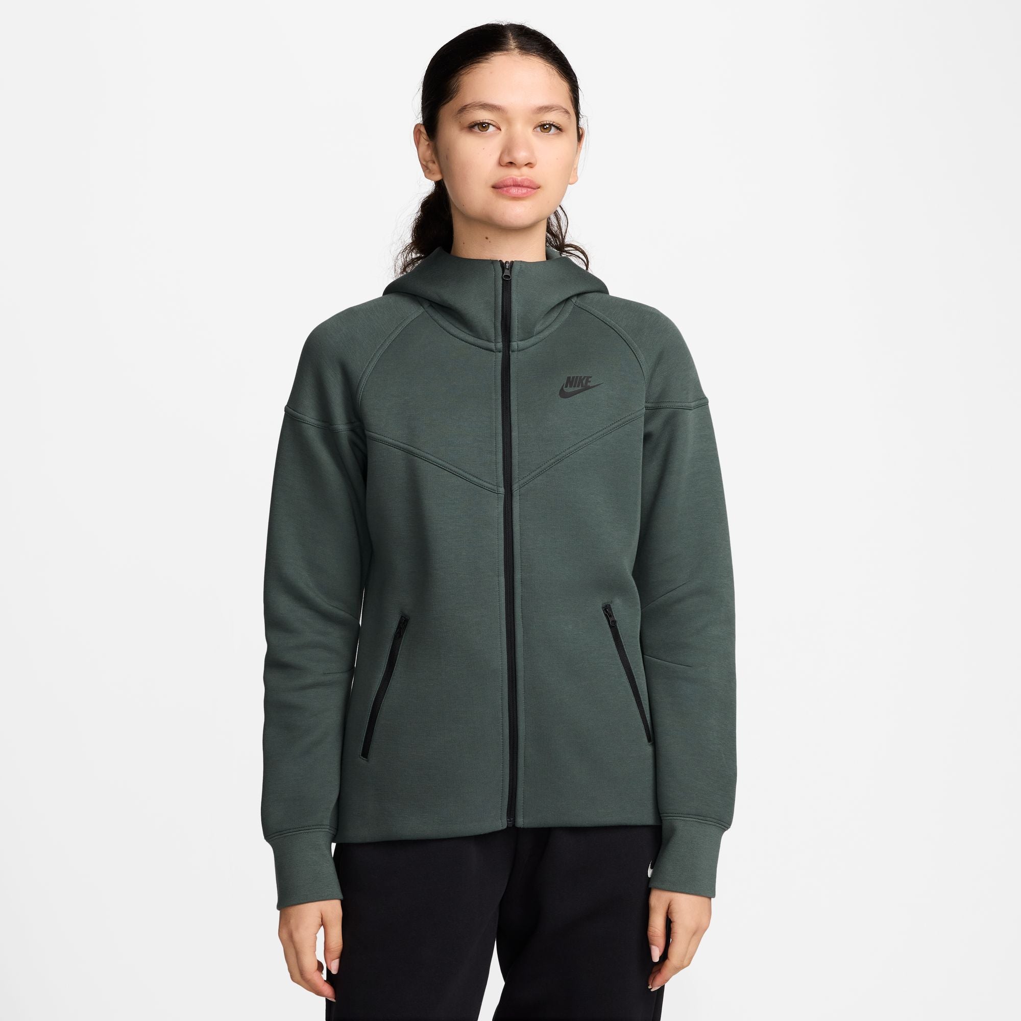 Nike Womens Sportswear Tech Fleece Windrunner - Vintage Green by Denim Exchange
