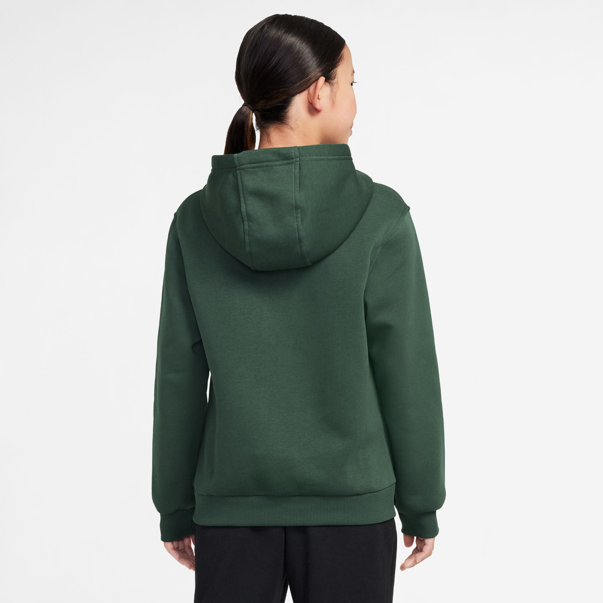 Nike Big Kids Fleece Pullover Hoodie - Fir/White by Denim Exchange