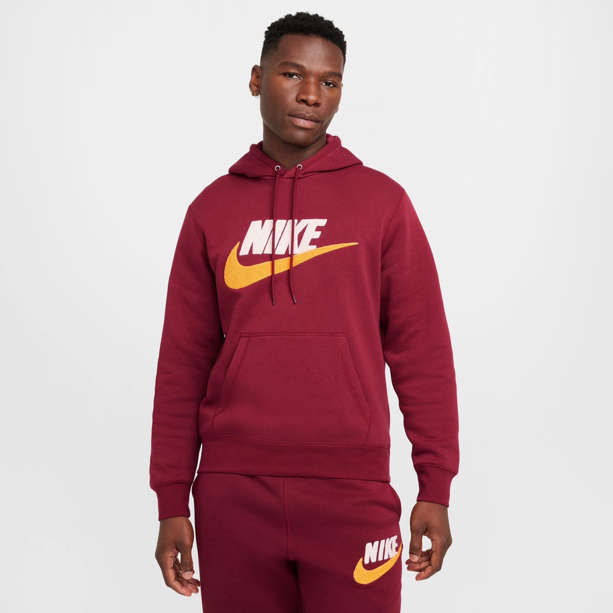 Nike Mens Club Fleece Hoodie - Team Red by Denim Exchange