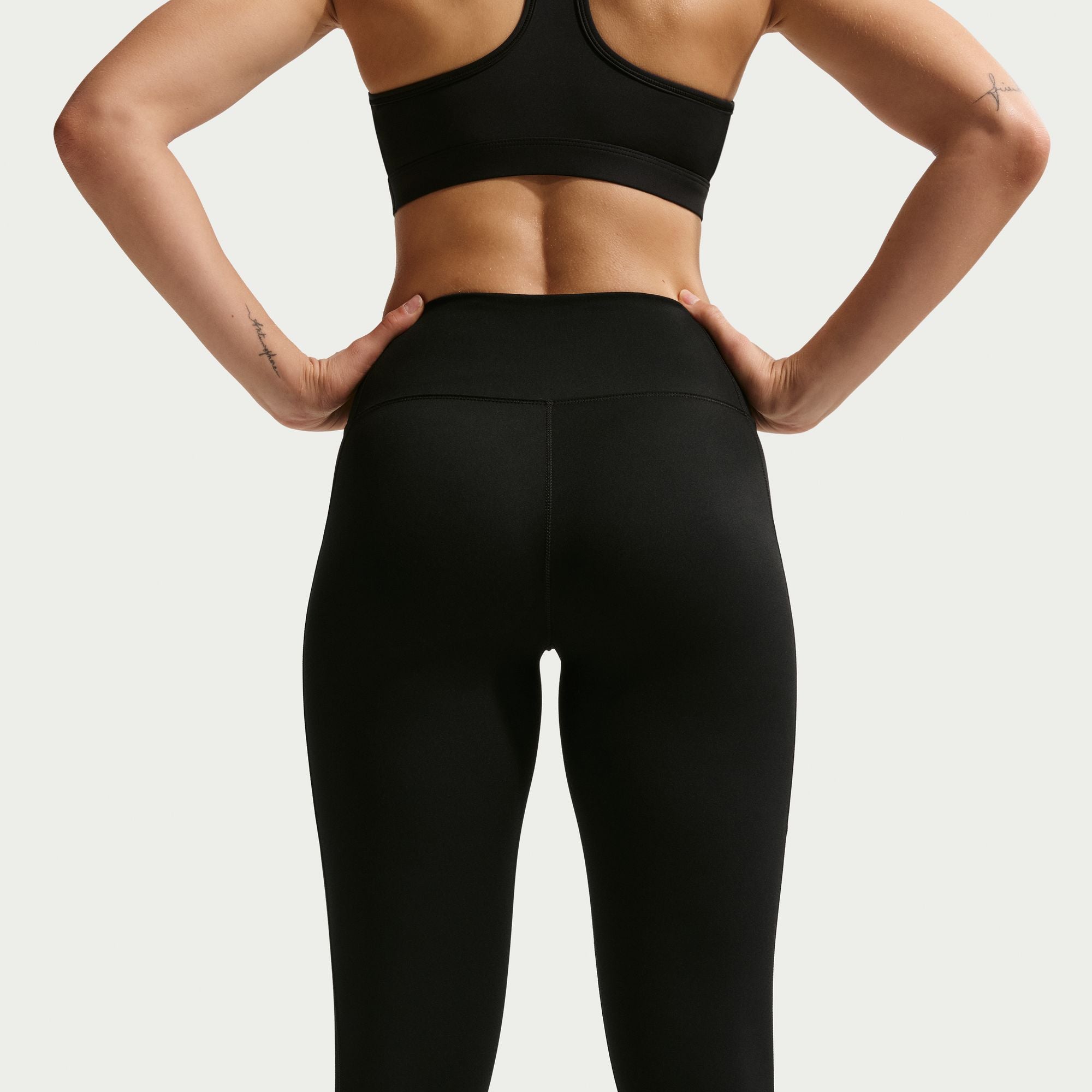 Nike Womens One High-Waisted 7/8 Leggings - Black/White by Denim Exchange