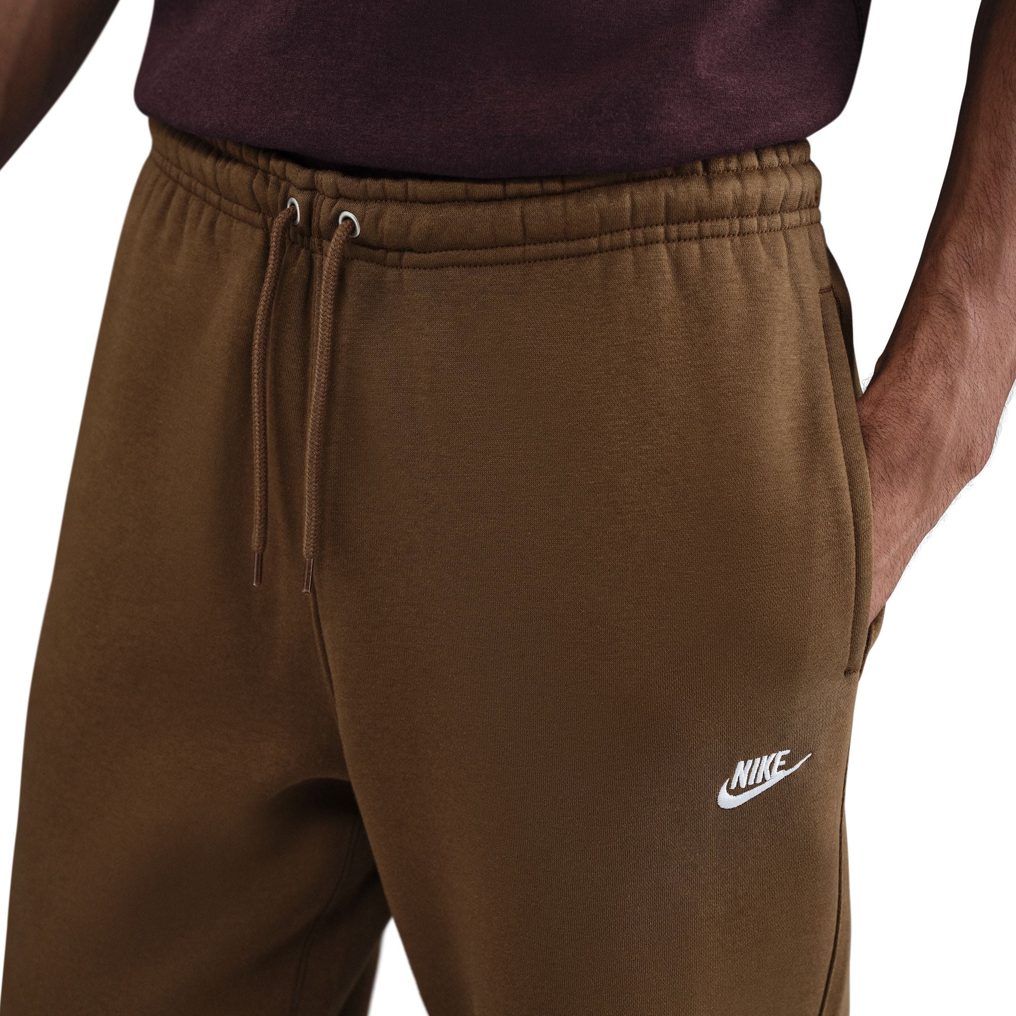 Nike Mens Club Open Hem Sweatpants - Brown by Denim Exchange
