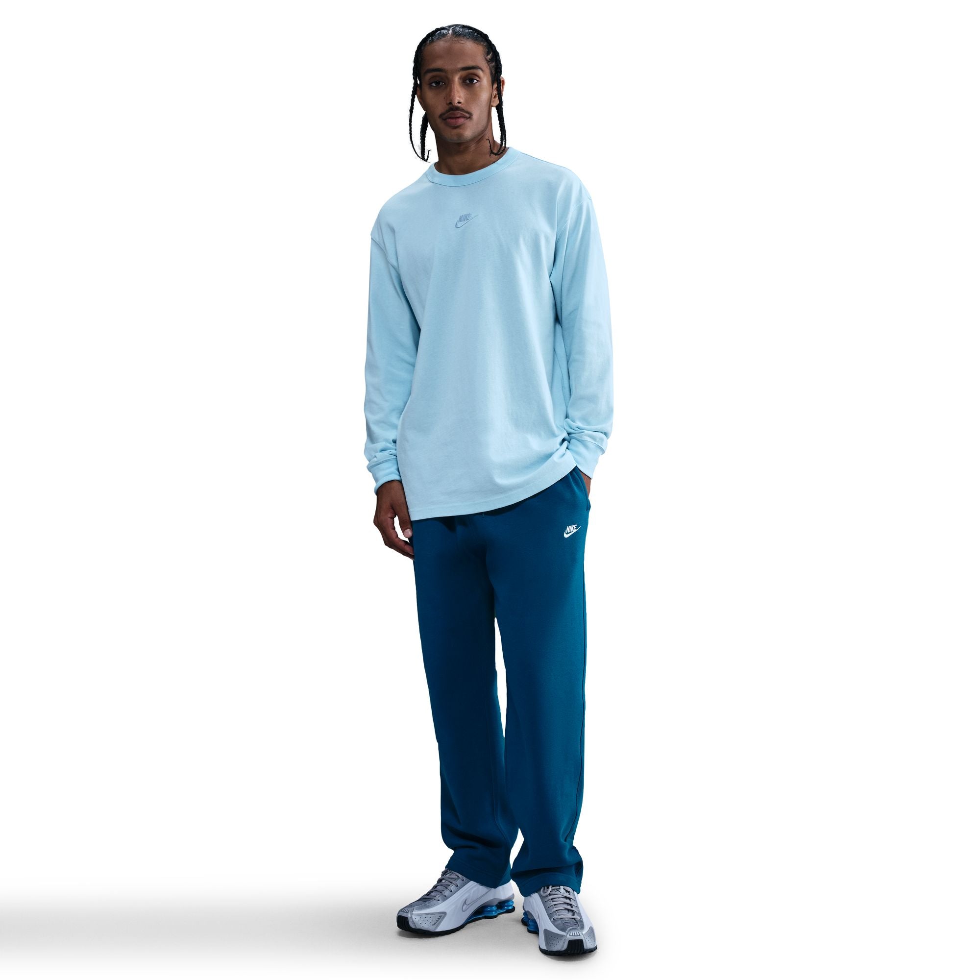 Nike Mens Open Hem Fleece Sweatpants - Green Abyss by Denim Exchange