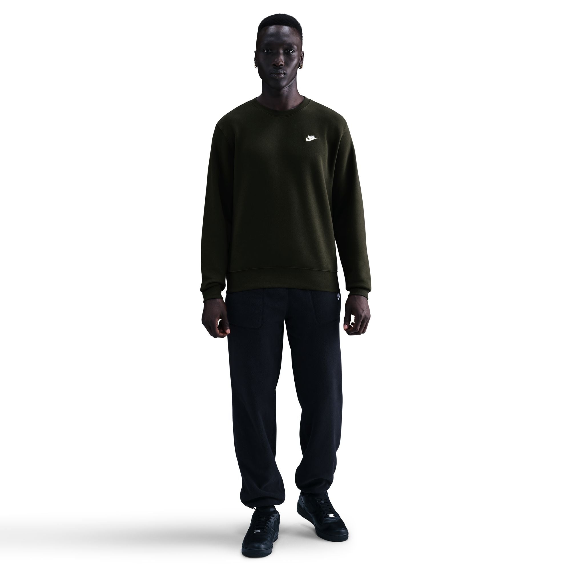 Nike Mens Club Fleece Crewneck - Sequoia by Denim Exchange