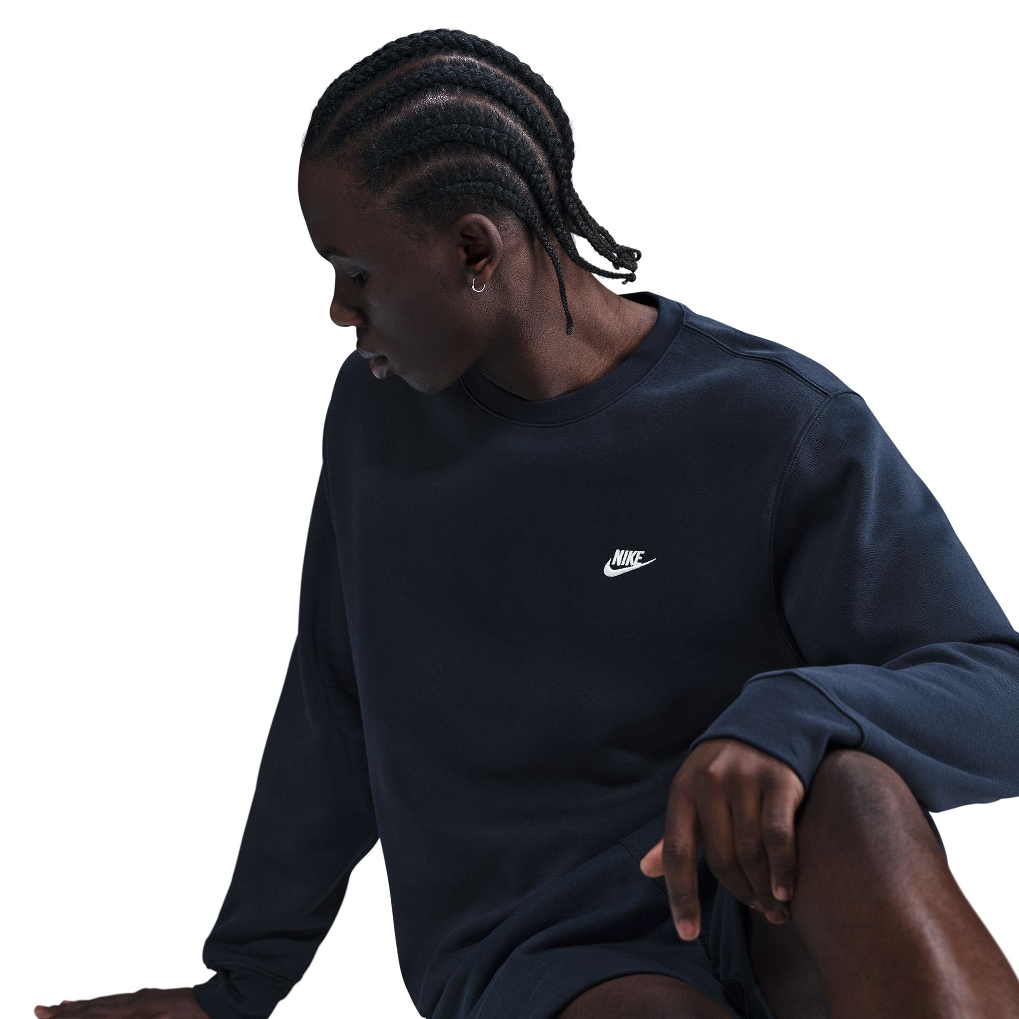 Nike Mens Club Fleece Crewneck - Obsidian by Denim Exchange