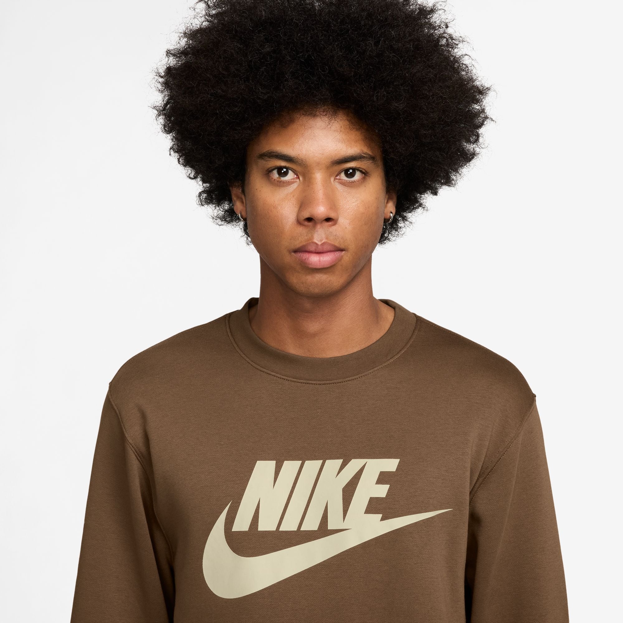 Nike Mens Club Crewneck - Mosswood Brown by Denim Exchange