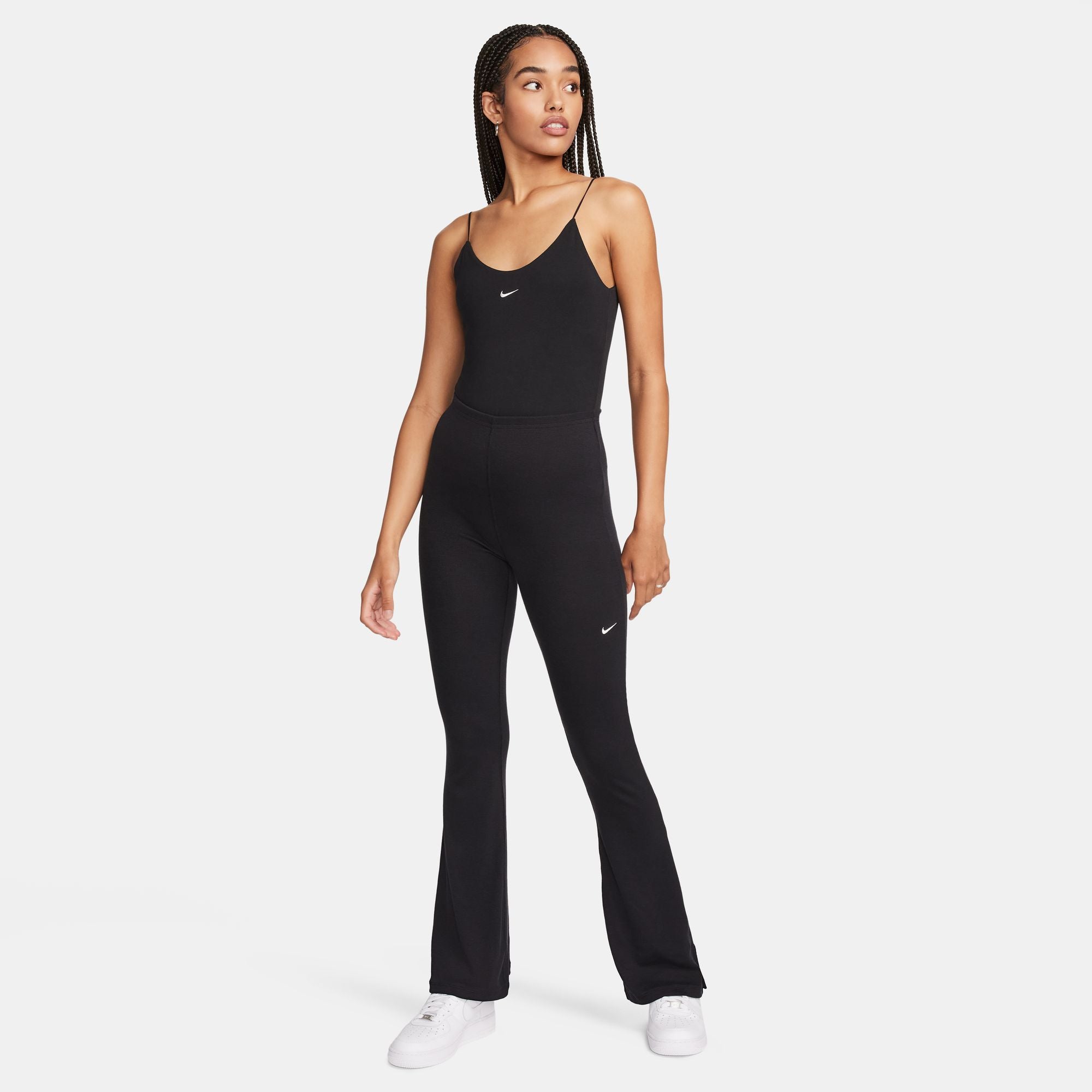 Nike Womens Sportswear Chill Knit Flared Leggings - Black by Denim Exchange