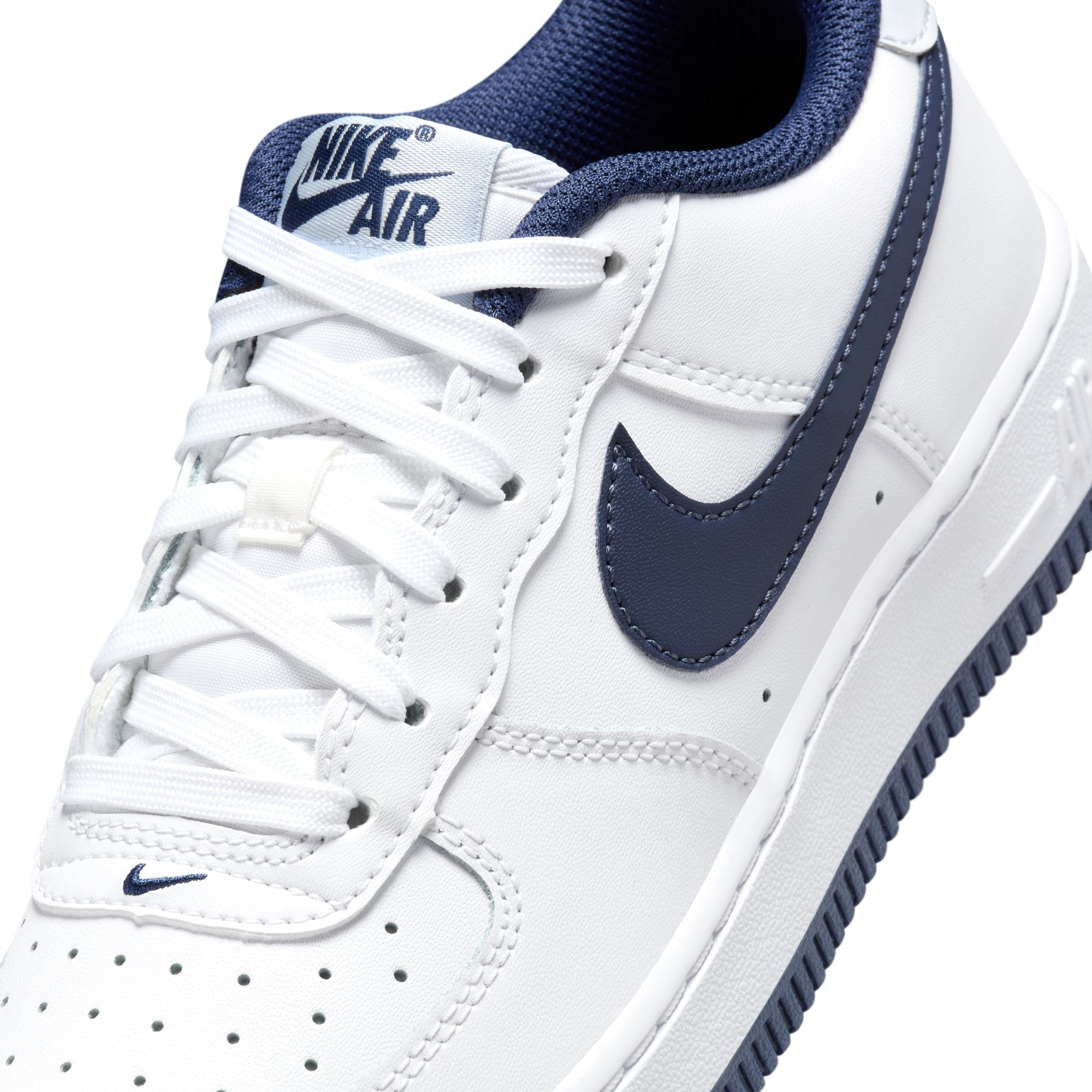 Nike Big Kids Air Force 1 - White Midnight Navy by Denim Exchange