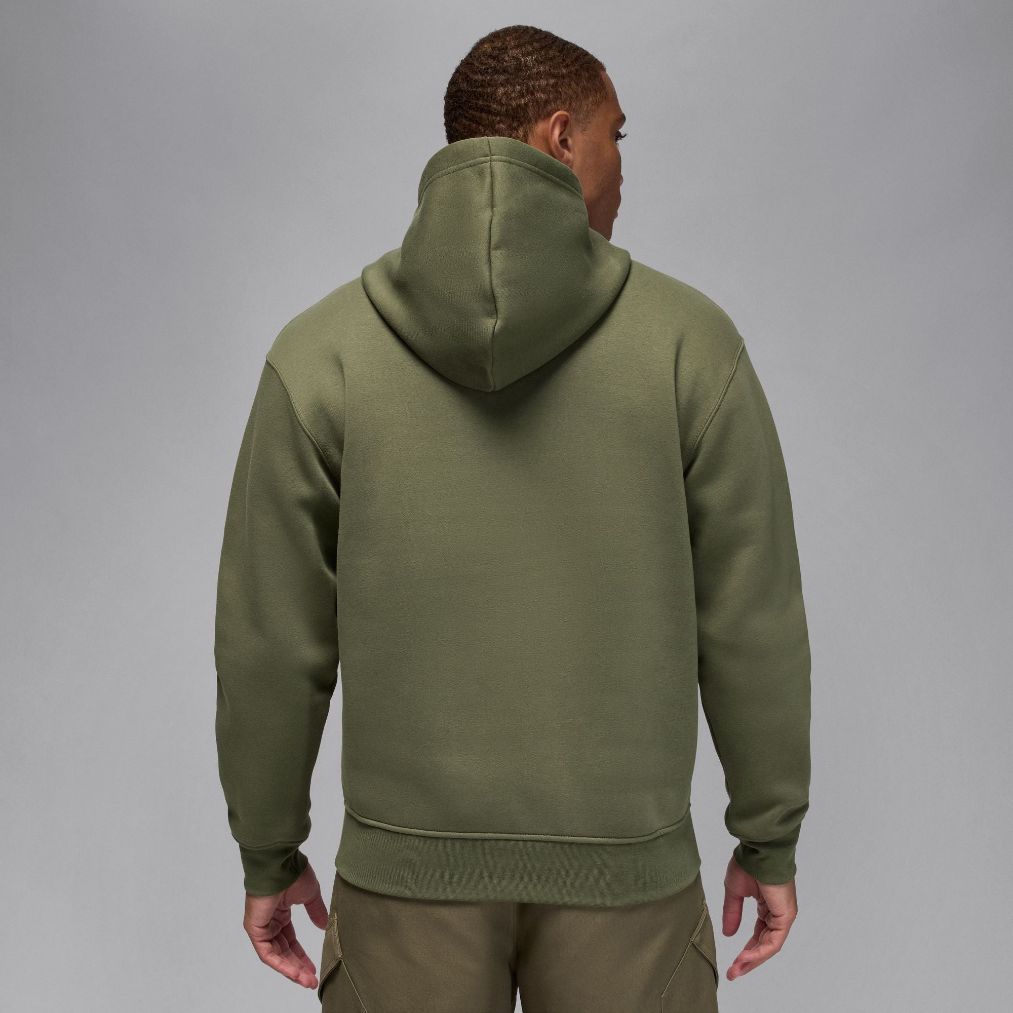 Air Jordan Mens Brooklyn Fleece Pullover Hoodie - Medium Olive by Denim Exchange