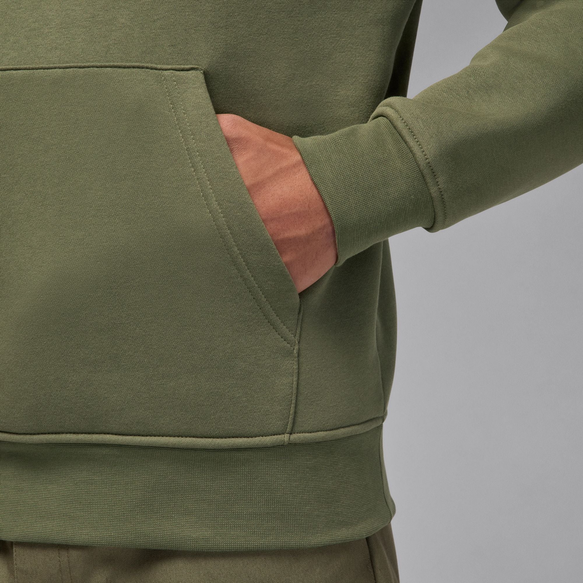 Air Jordan Mens Brooklyn Fleece Pullover Hoodie - Medium Olive by Denim Exchange