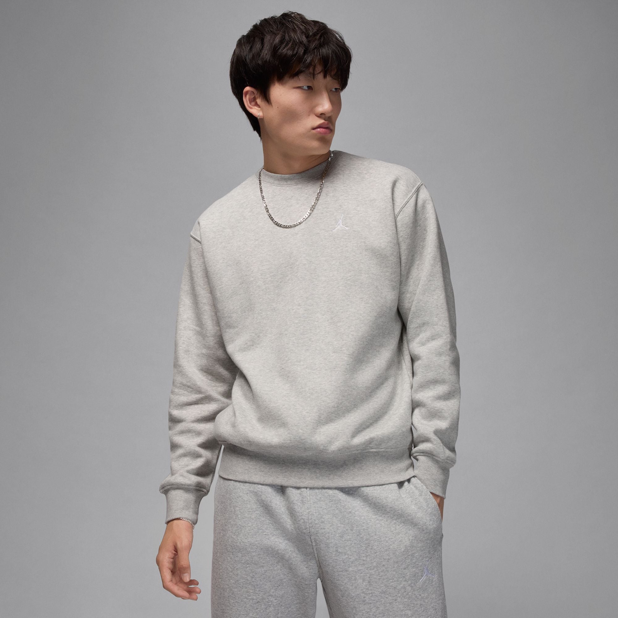 Air Jordan Brooklyn Fleece Crewneck - Light Grey by Denim Exchange