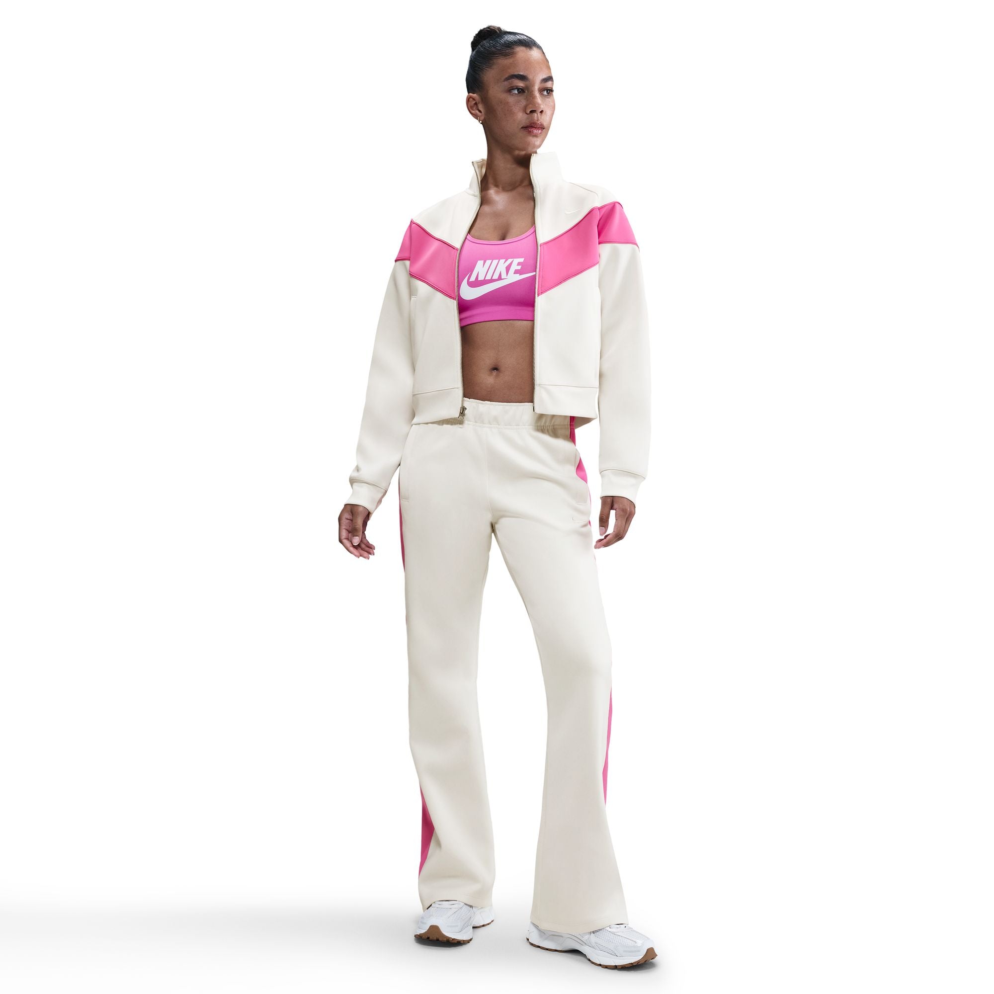 Nike Womens Sportswear Windrunner Knit Jacket - Sail/Playful Pink by Denim Exchange