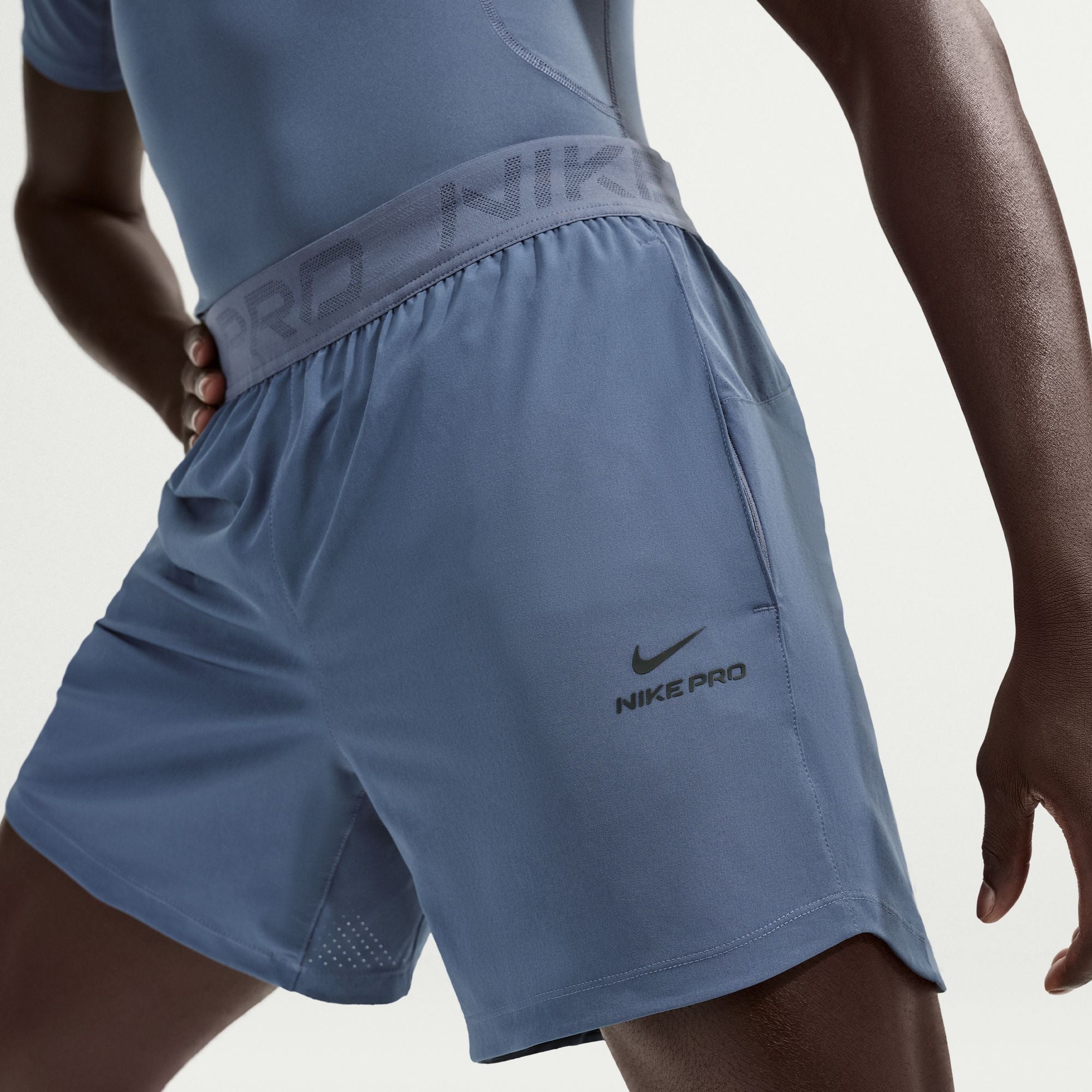 Nike Mens Pro Training 6" Shorts - Diffused Blue by Denim Exchange