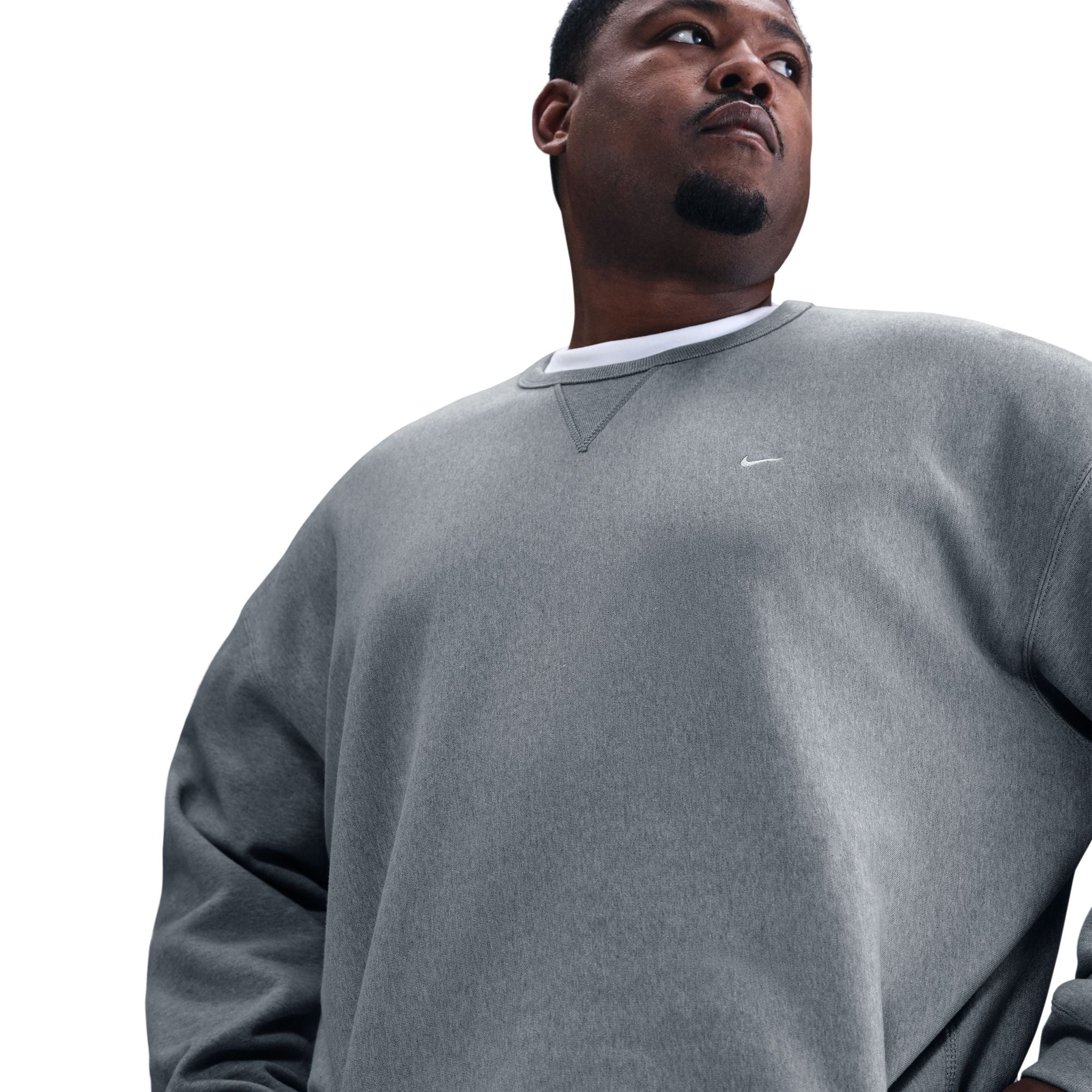Nike Mens Heavyweight Solo Swoosh Crewneck - Dark Grey by Denim Exchange