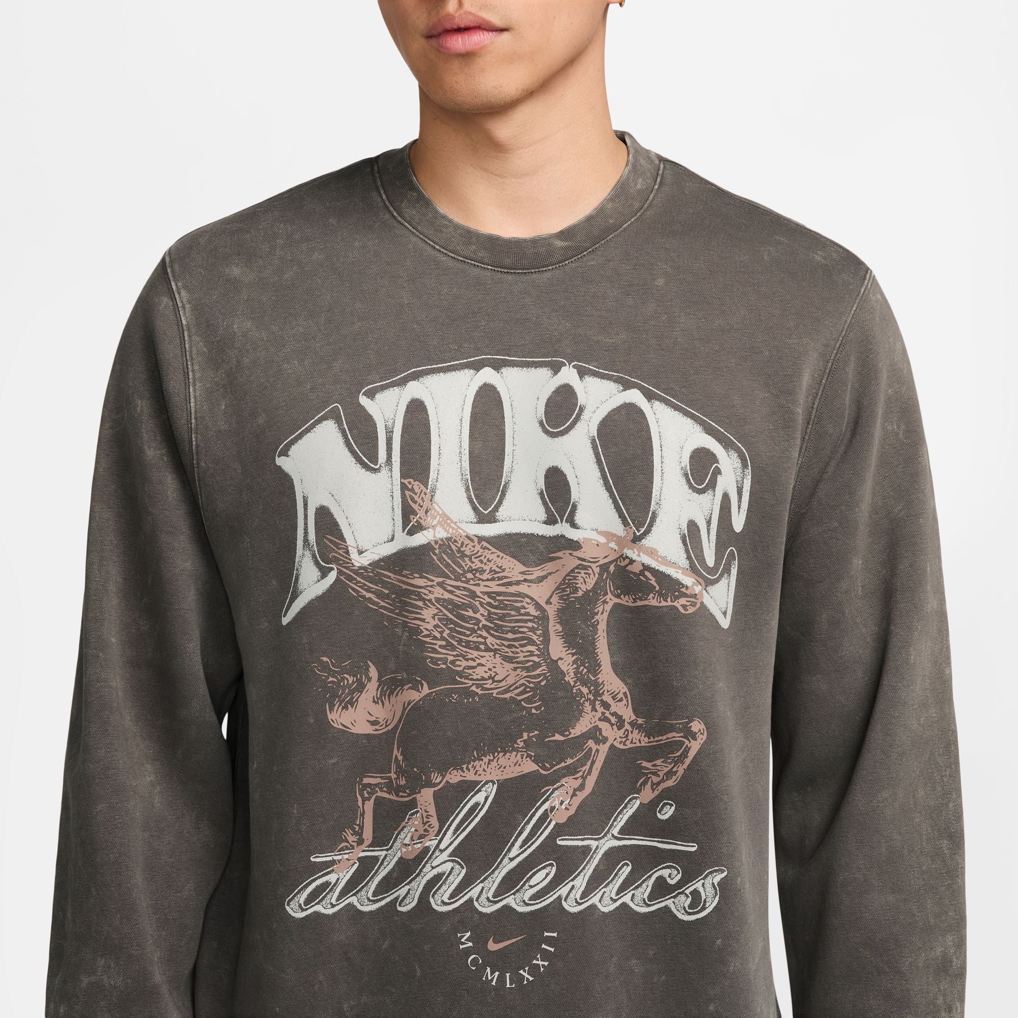 Nike Mens Sportswear Club Fleece Crewneck - Cave Stone by Denim Exchange