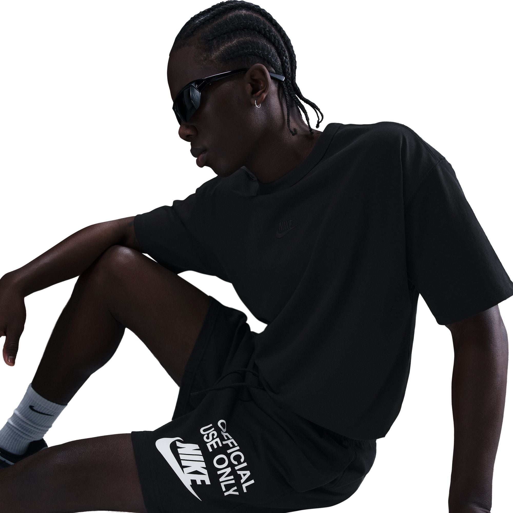 Nike Mens Club Knit Shorts - Black/White by Denim Exchange