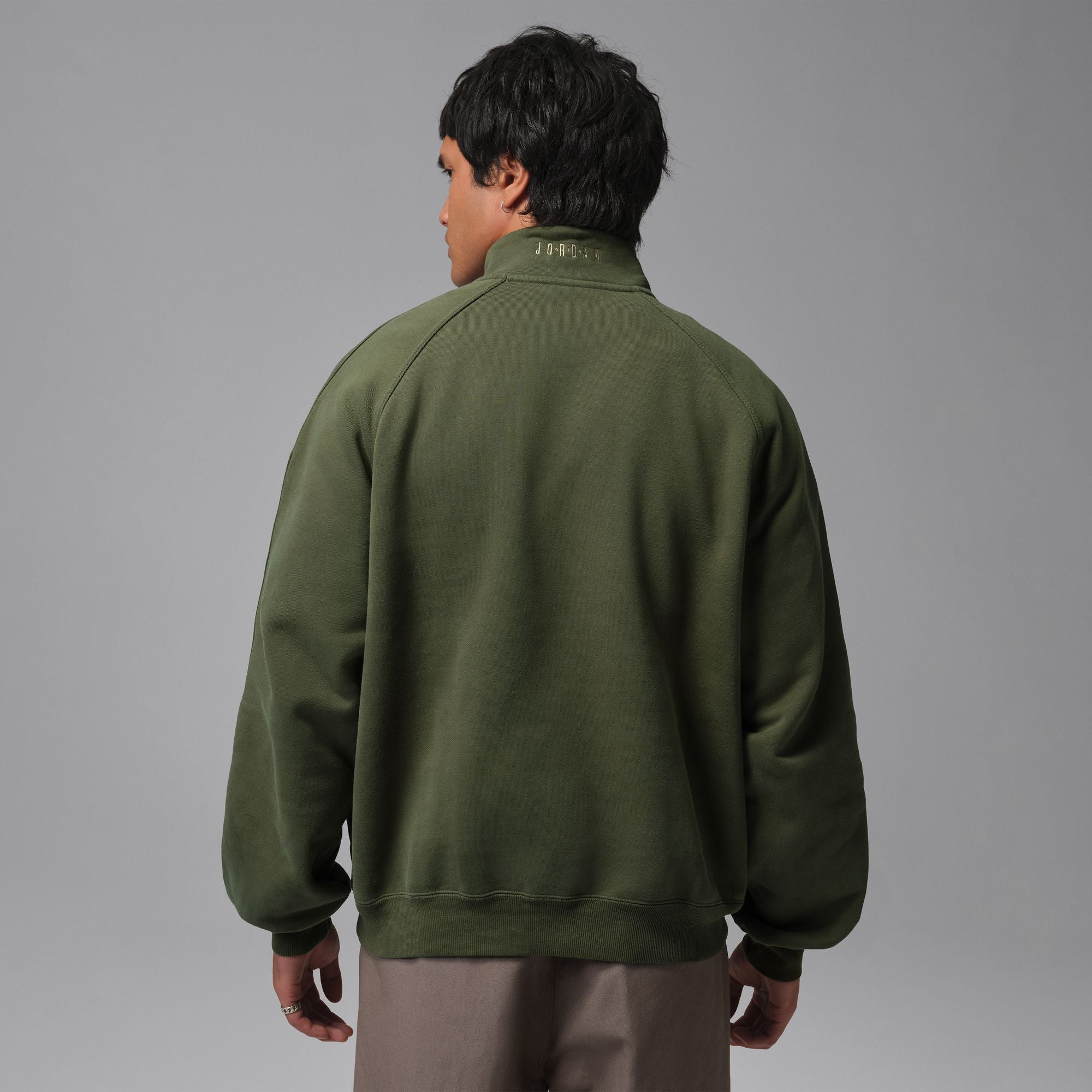 Air Jordan Mens Fleece 1/4 Zip - Cargo Khaki by Denim Exchange