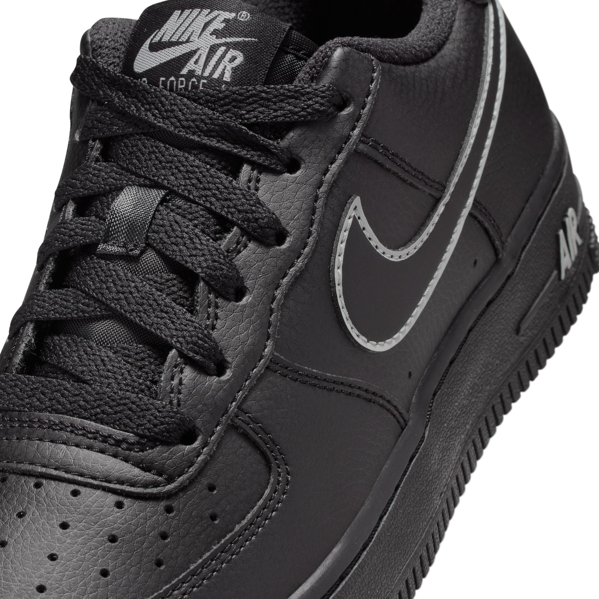 Nike Big Kids Air Force 1 - Black/Light Smoke Grey by Denim Exchange