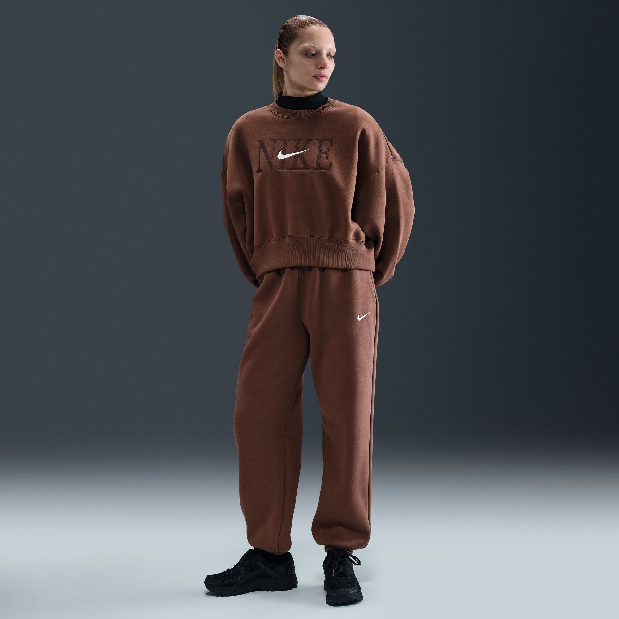 Nike Womens Sportswear Phoenix Fleece - Fauna Brown/Pale Ivory by Denim Exchange