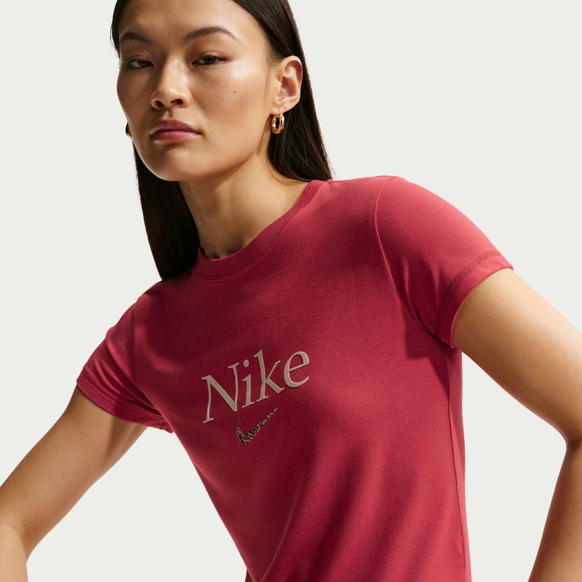Nike Womens Cropped Tee - Crimson by Denim Exchange
