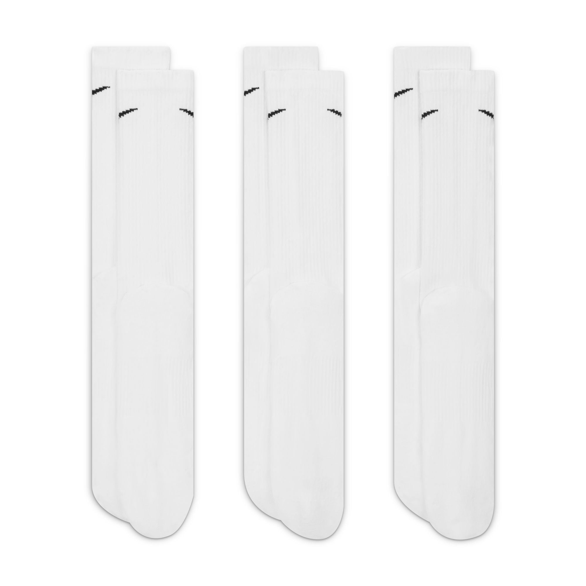 Nike Adult 3-Pack Everyday Plus Cushioned Socks - White by Denim Exchange
